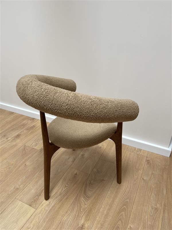 EVO B-2948 chair in dark beige lambswool with a beech base - display model