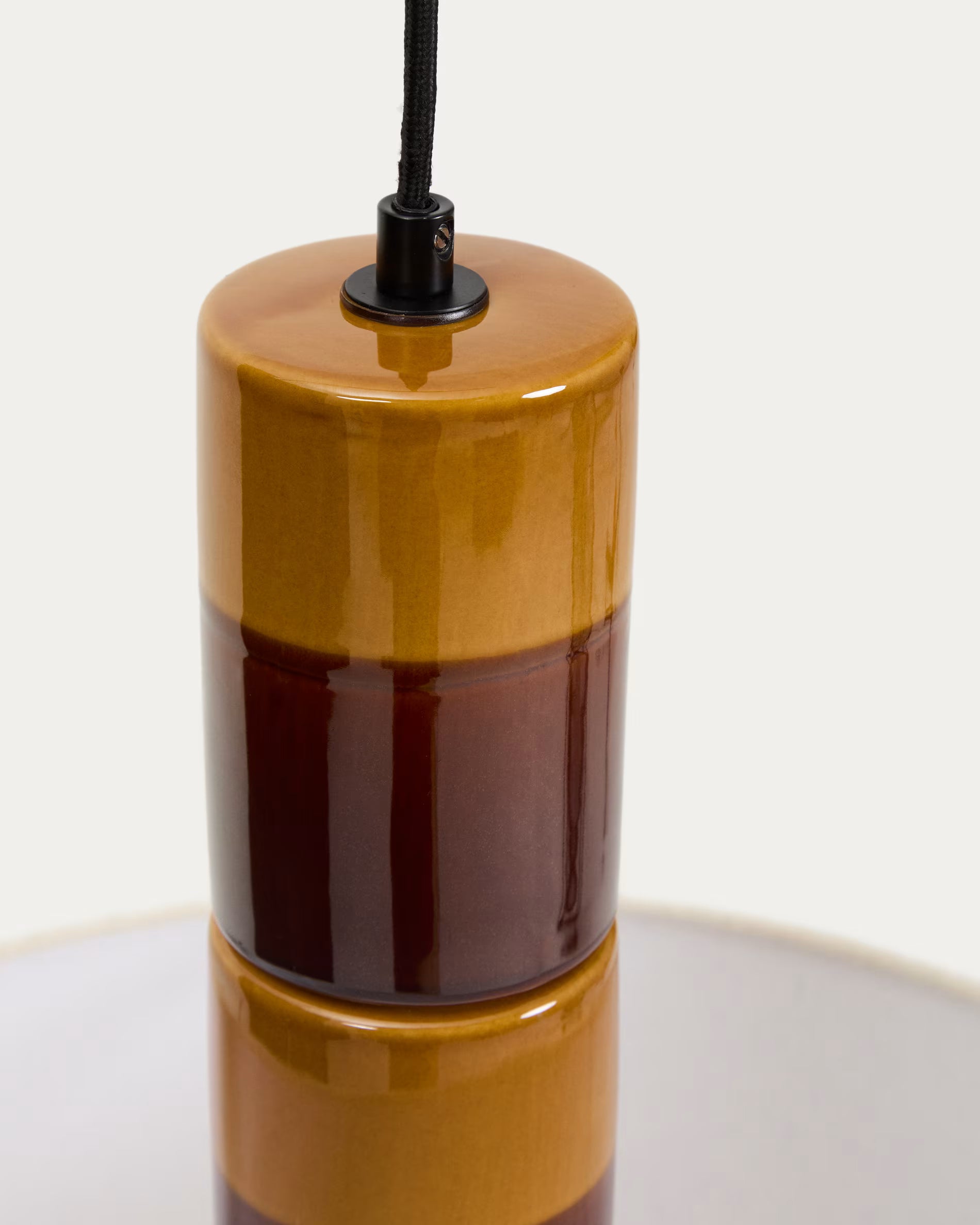 Pendelleuchte MAVRAN braun mit senfgelb