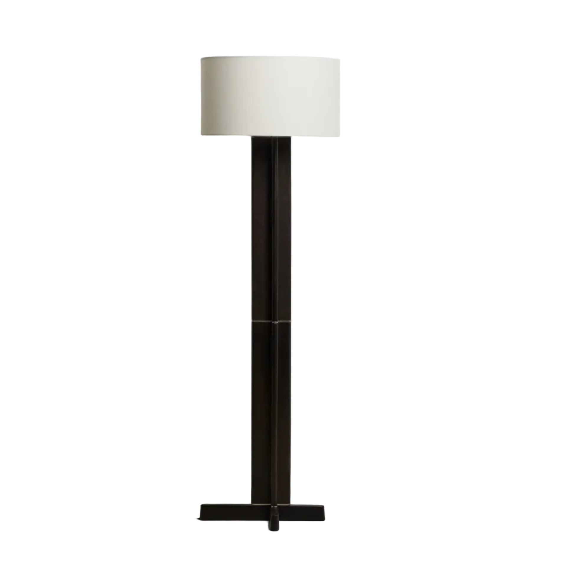 Stehlampe NIANI grau mit dunklem Holzfuß