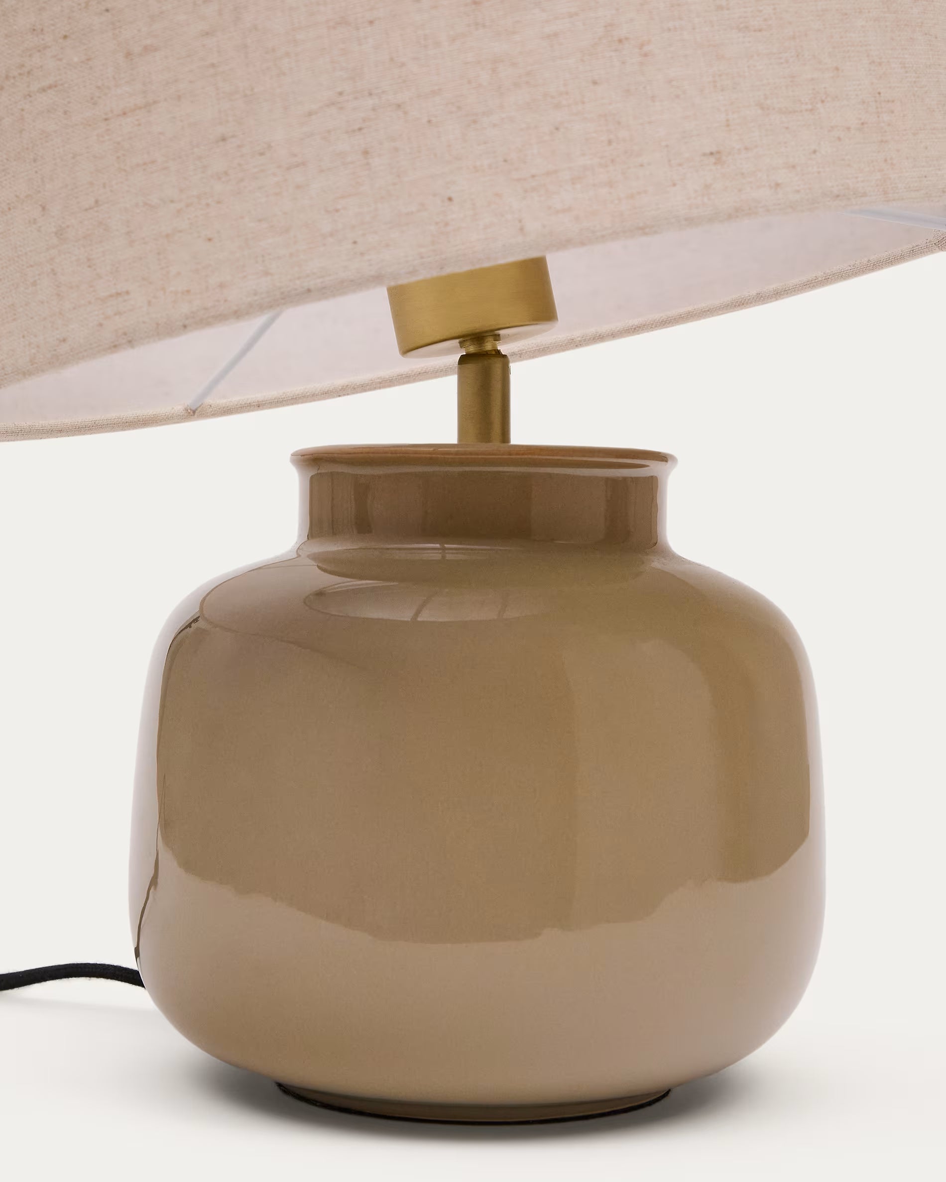 Table lamp TAY beige shade with green base