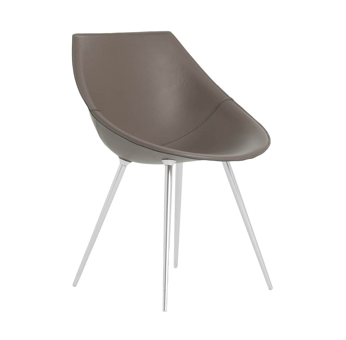Chair lagò beige leather with an aluminum base