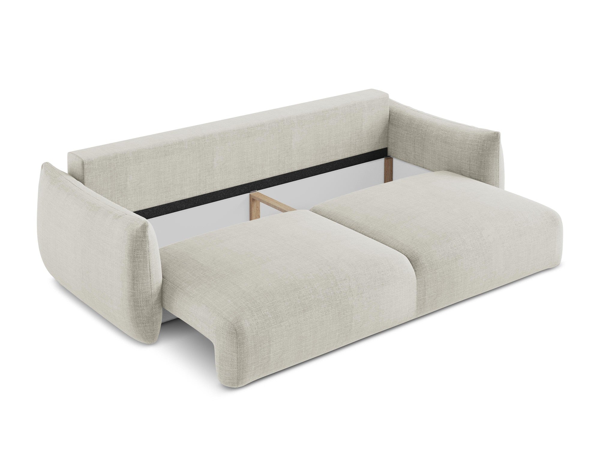 Sofa für 3 Personen mit Schlaf-Funktion LEILA hellbeige