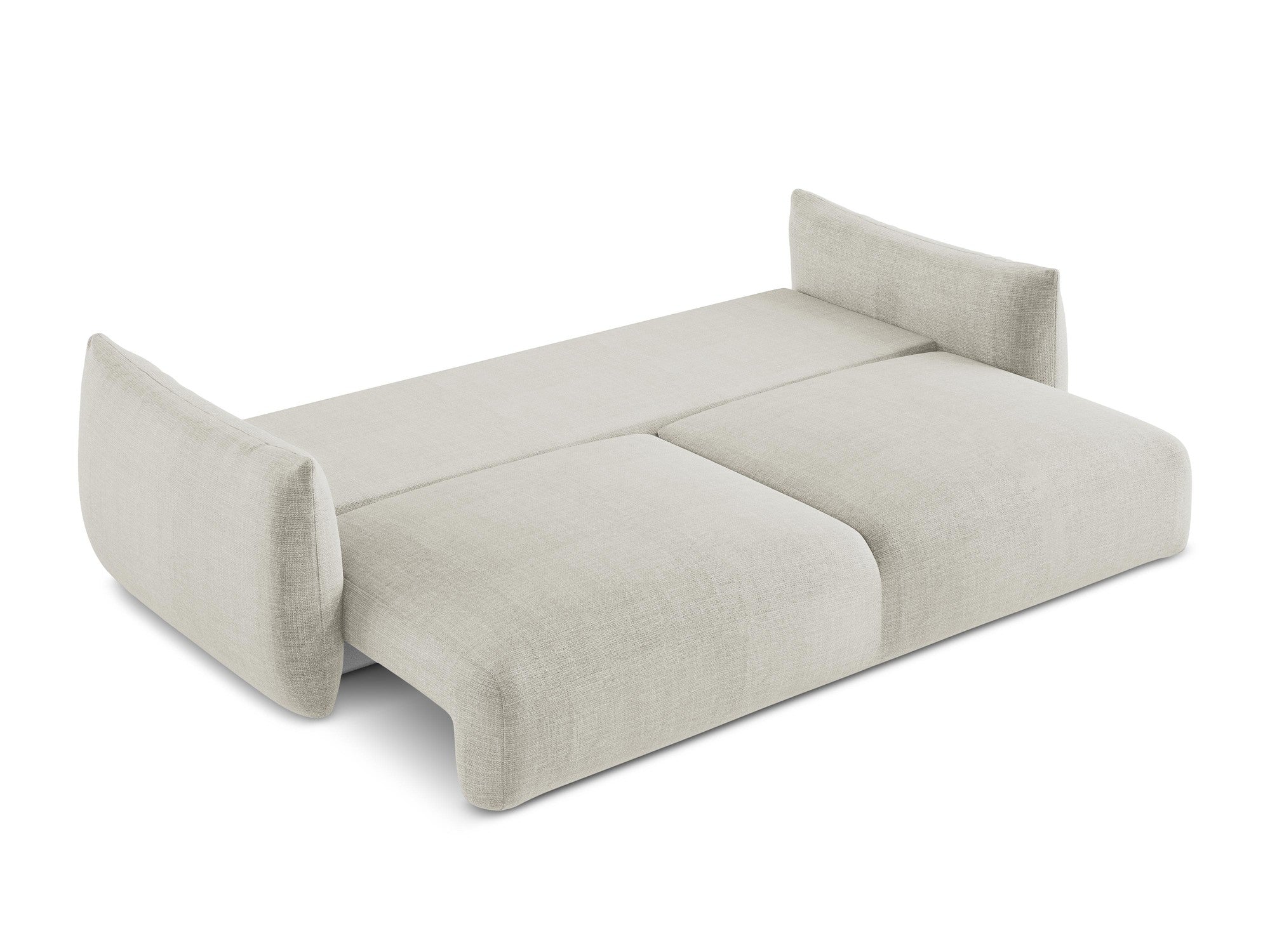 Sofa für 3 Personen mit Schlaf-Funktion LEILA hellbeige