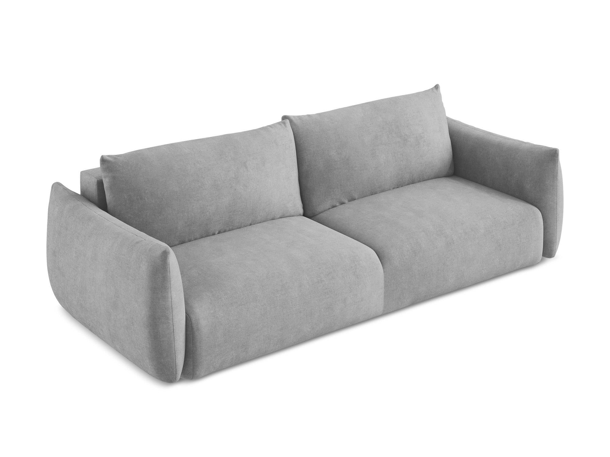 Sofa für 3 Personen mit Schlaf-Funktion LEILA hellgrau Chenille
