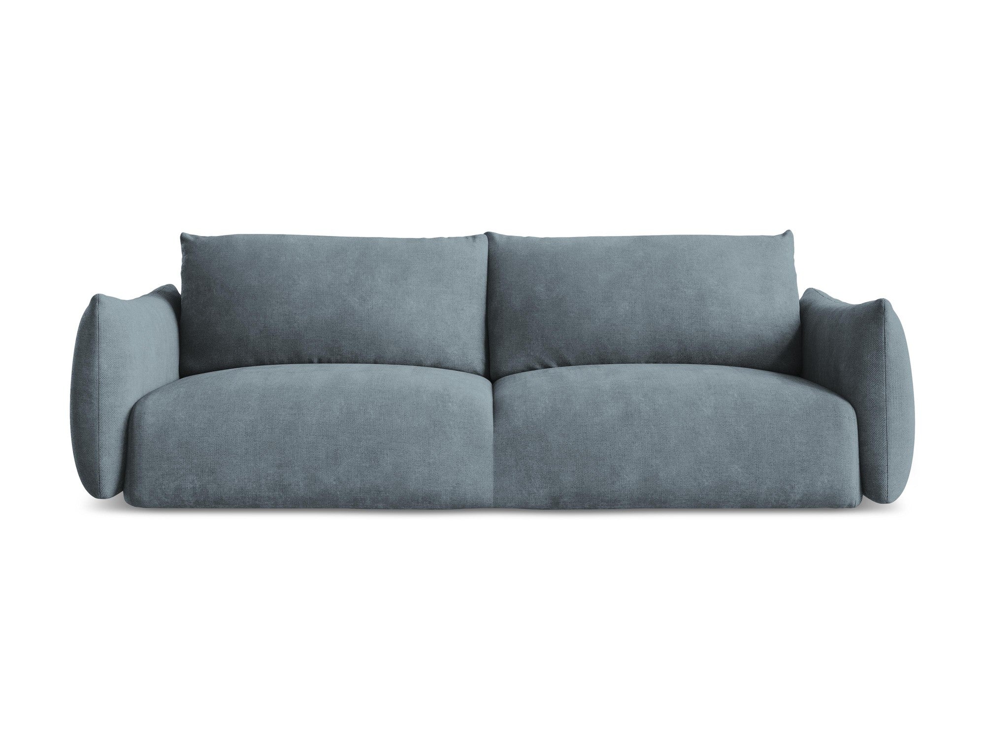 Sofa für 3 Personen mit Schlaf-Funktion LEILA in jeansblauem Chenille
