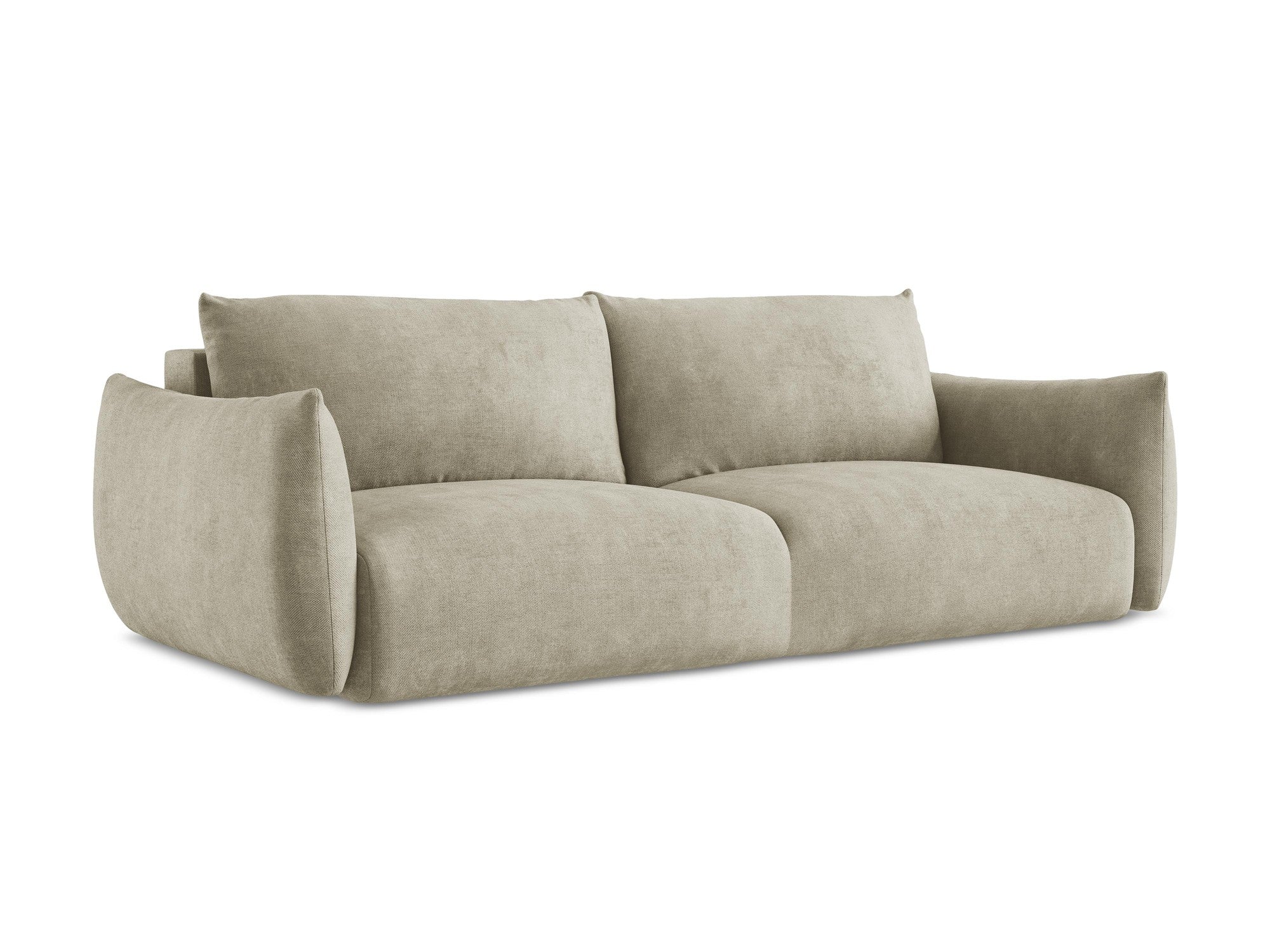 3-Seater Sofa with Sleeping Function LEILA Beige Chenille