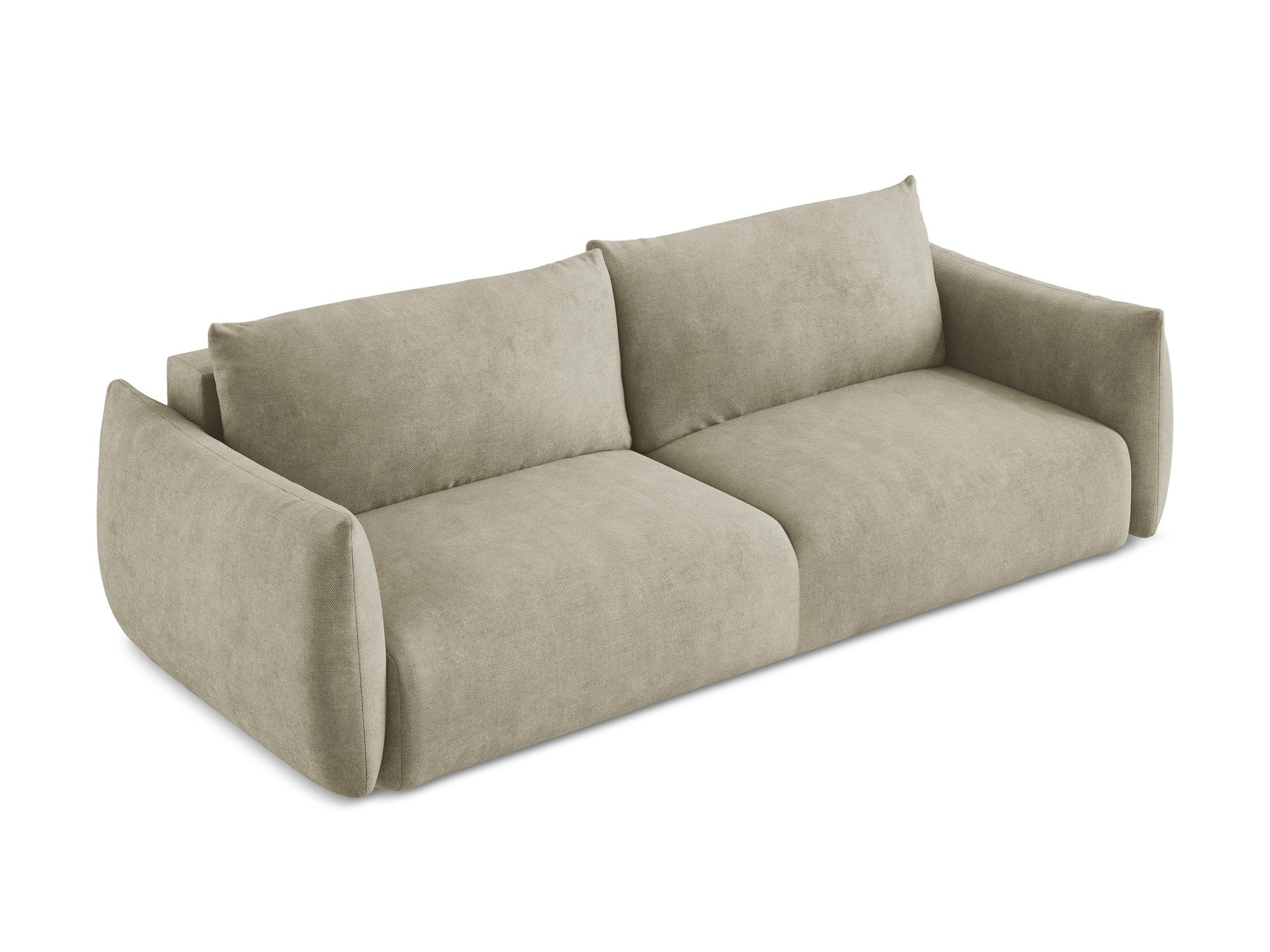 3-Seater Sofa with Sleeping Function LEILA Beige Chenille