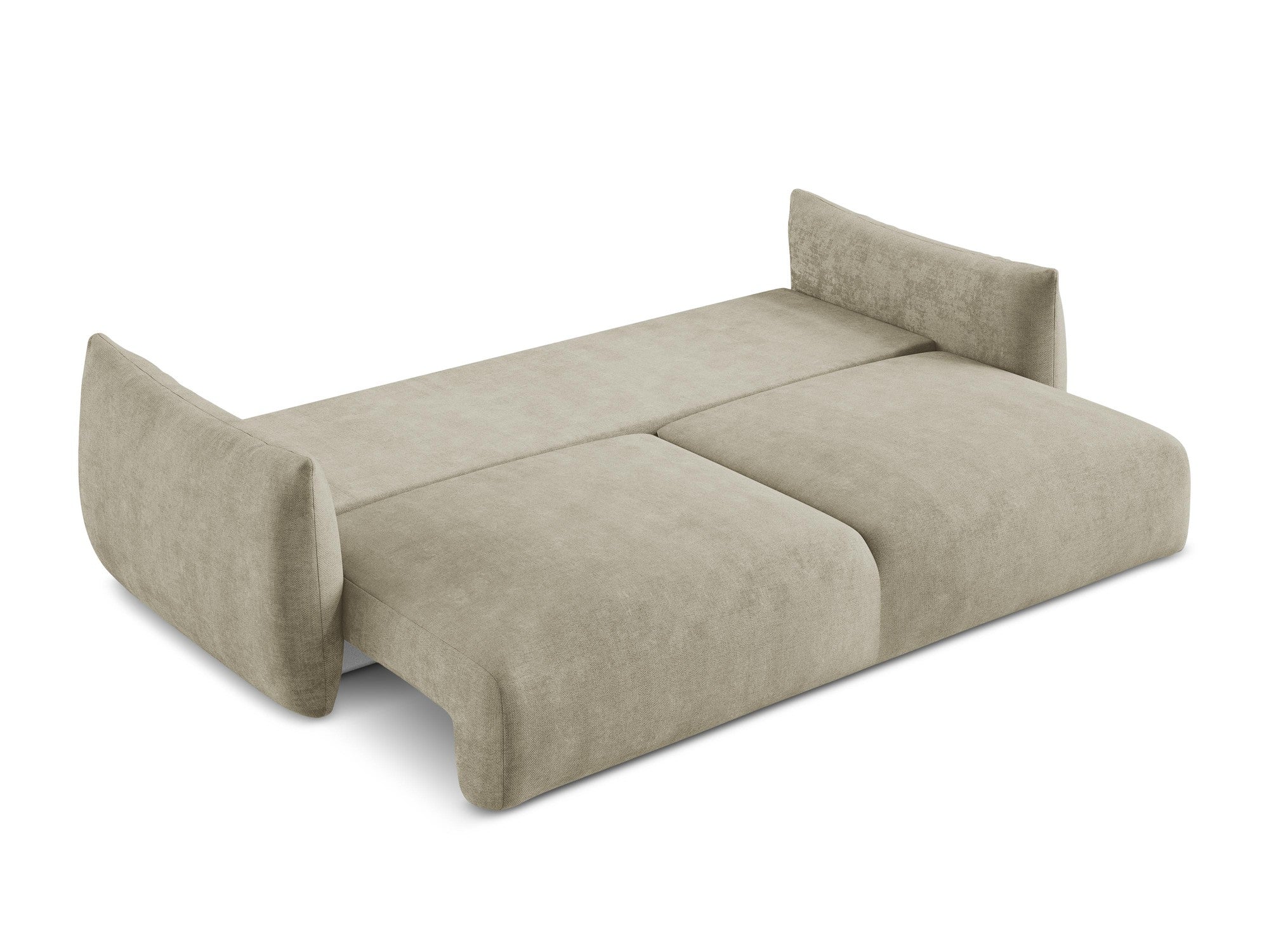 3-Seater Sofa with Sleeping Function LEILA Beige Chenille