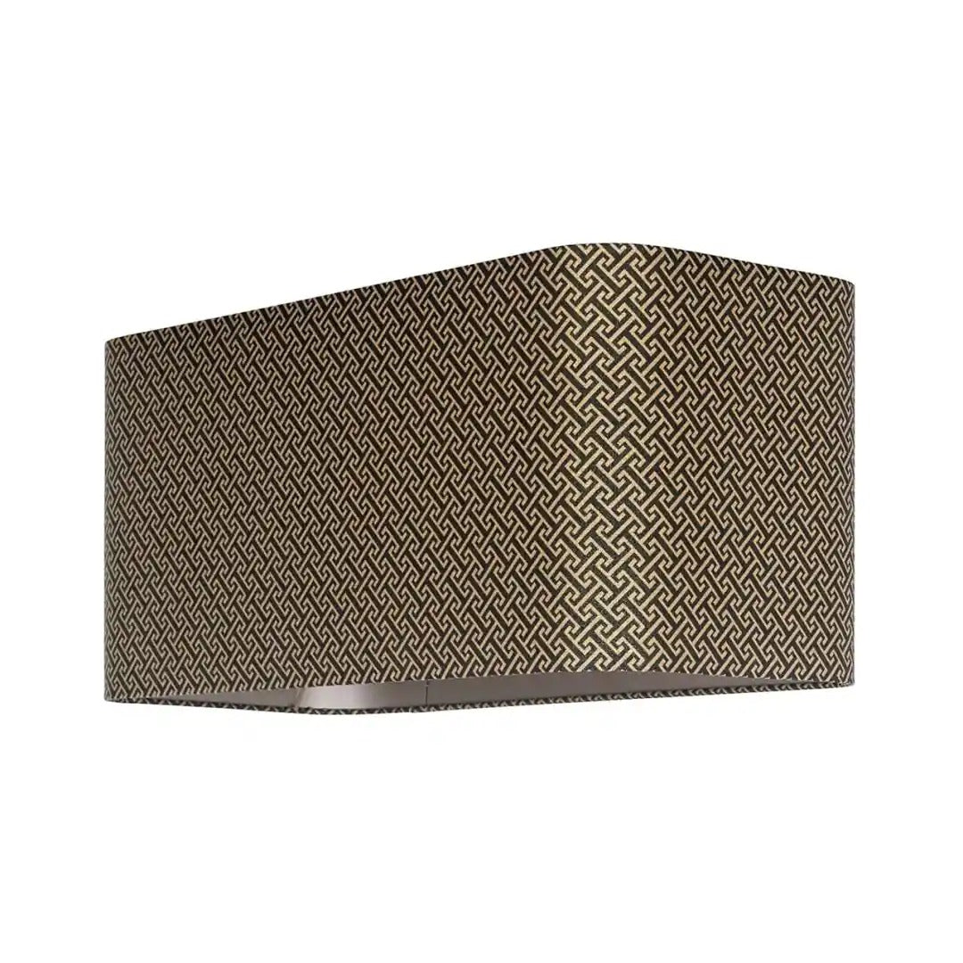 Rechteckiger GEO Schirm schwarz mit beige