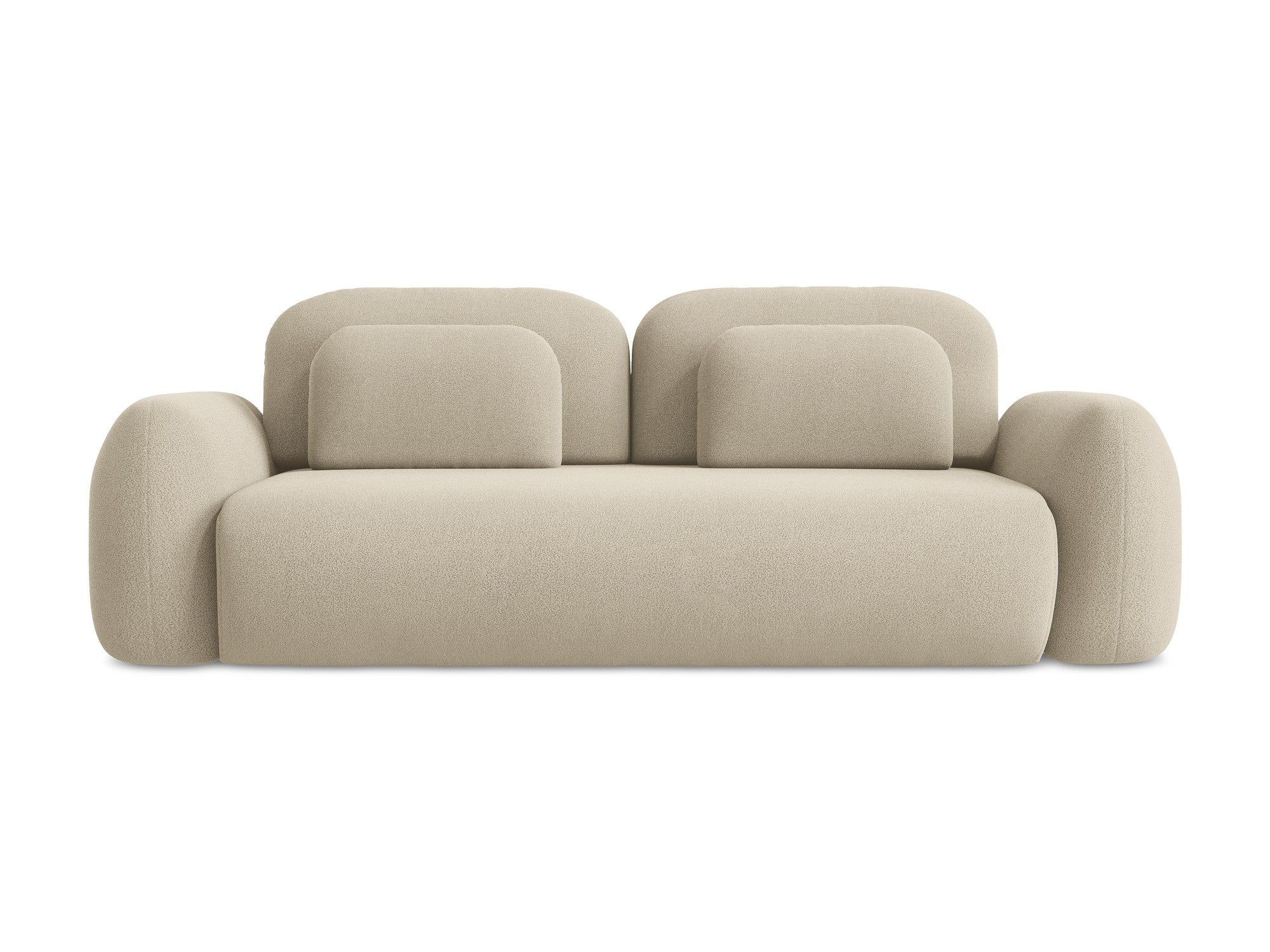 Sofa für 3 Personen mit Schlaf-Funktion LOHI dunkelbeige Boucle