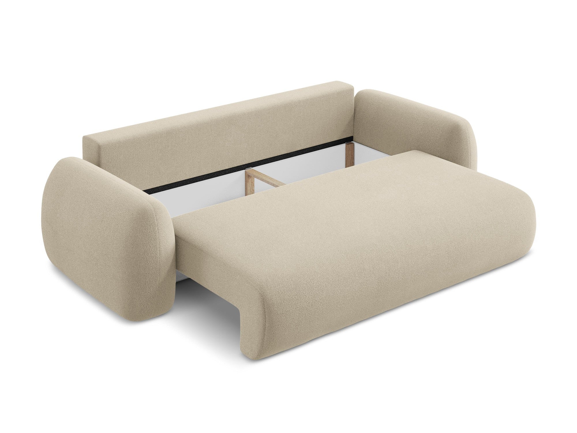 Sofa für 3 Personen mit Schlaf-Funktion LOHI dunkelbeige Boucle