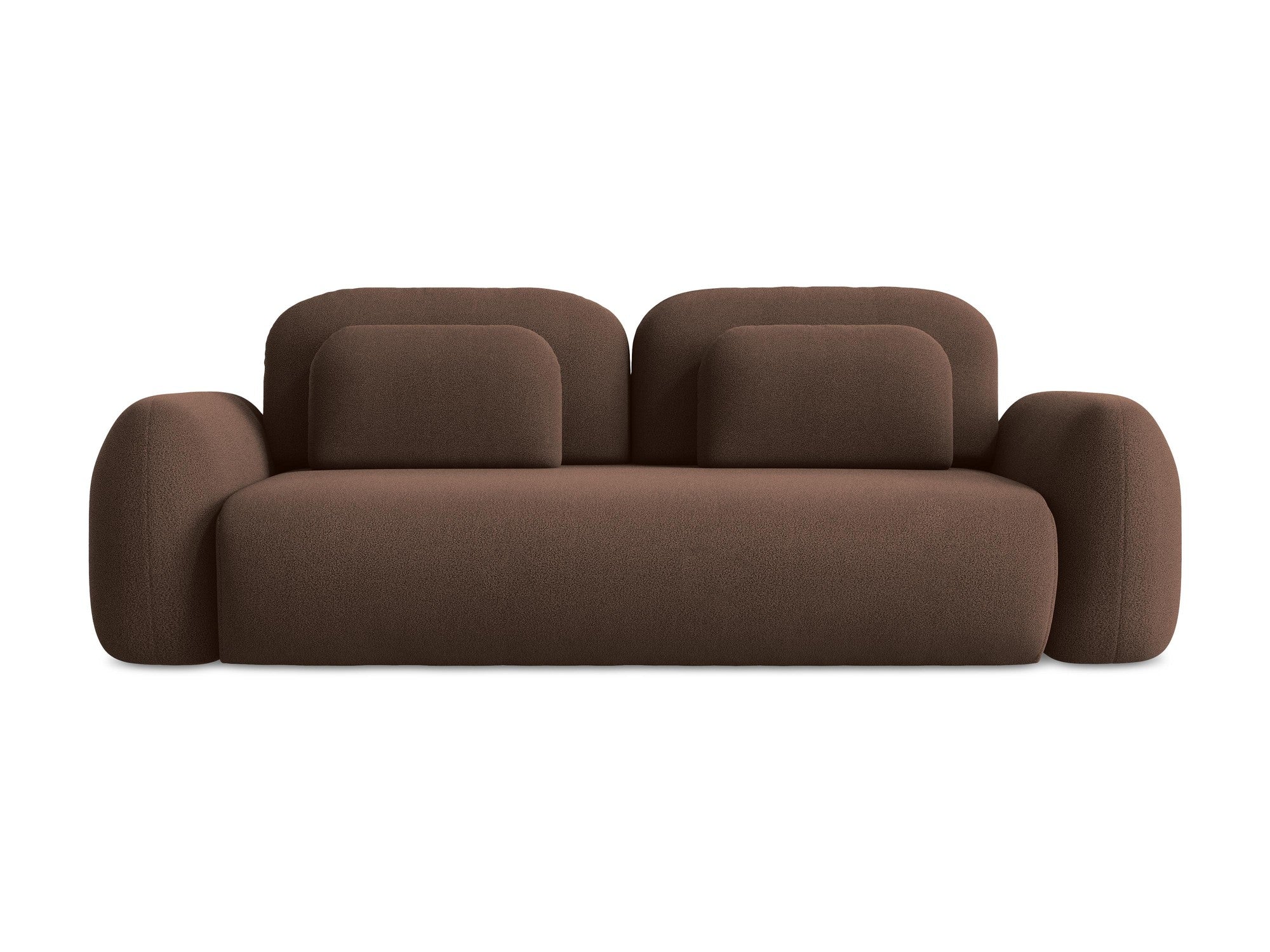 Sofa für 3 Personen mit Schlaf-Funktion LOHI braunes Boucle