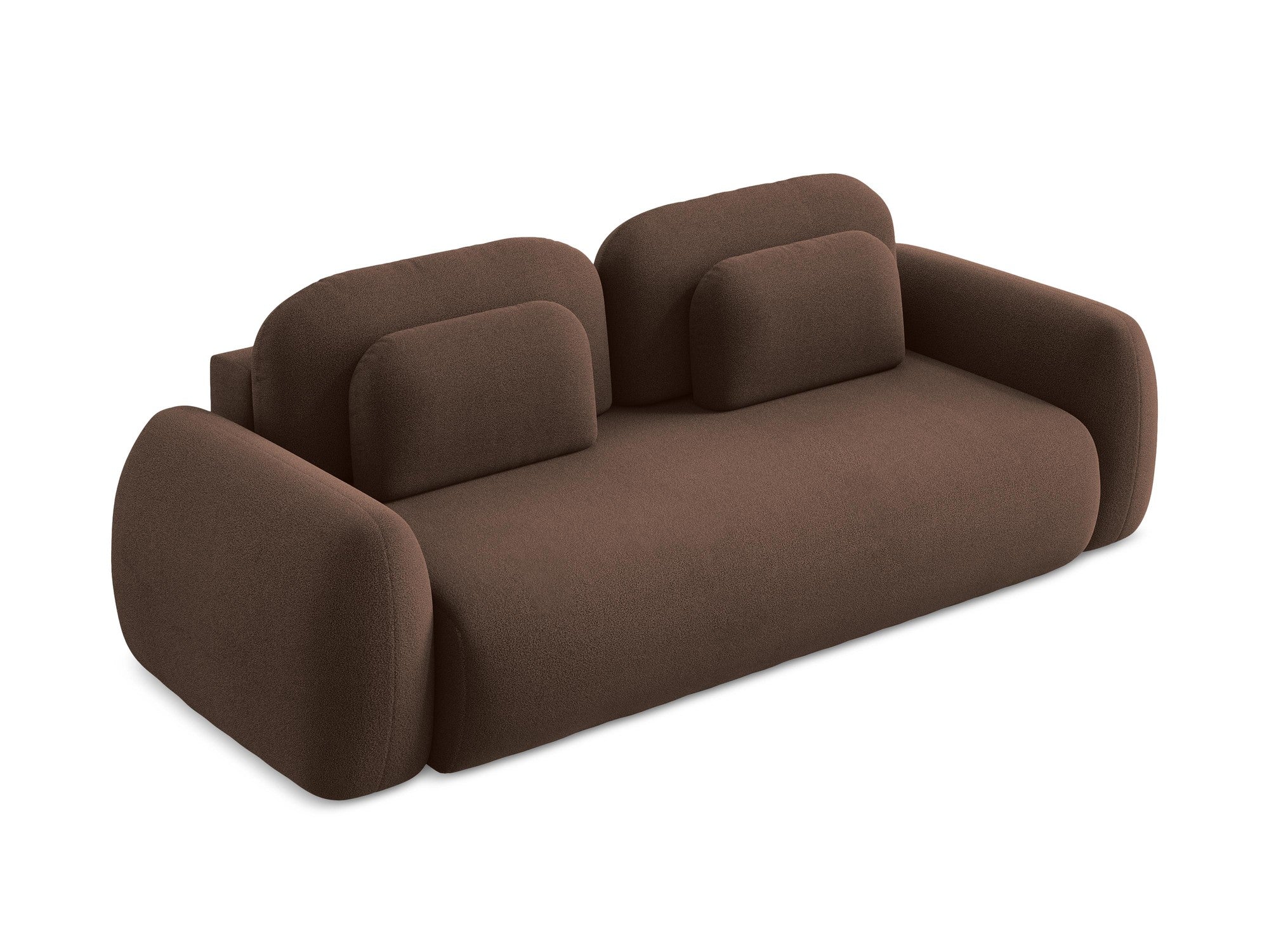 Sofa für 3 Personen mit Schlaf-Funktion LOHI braunes Boucle