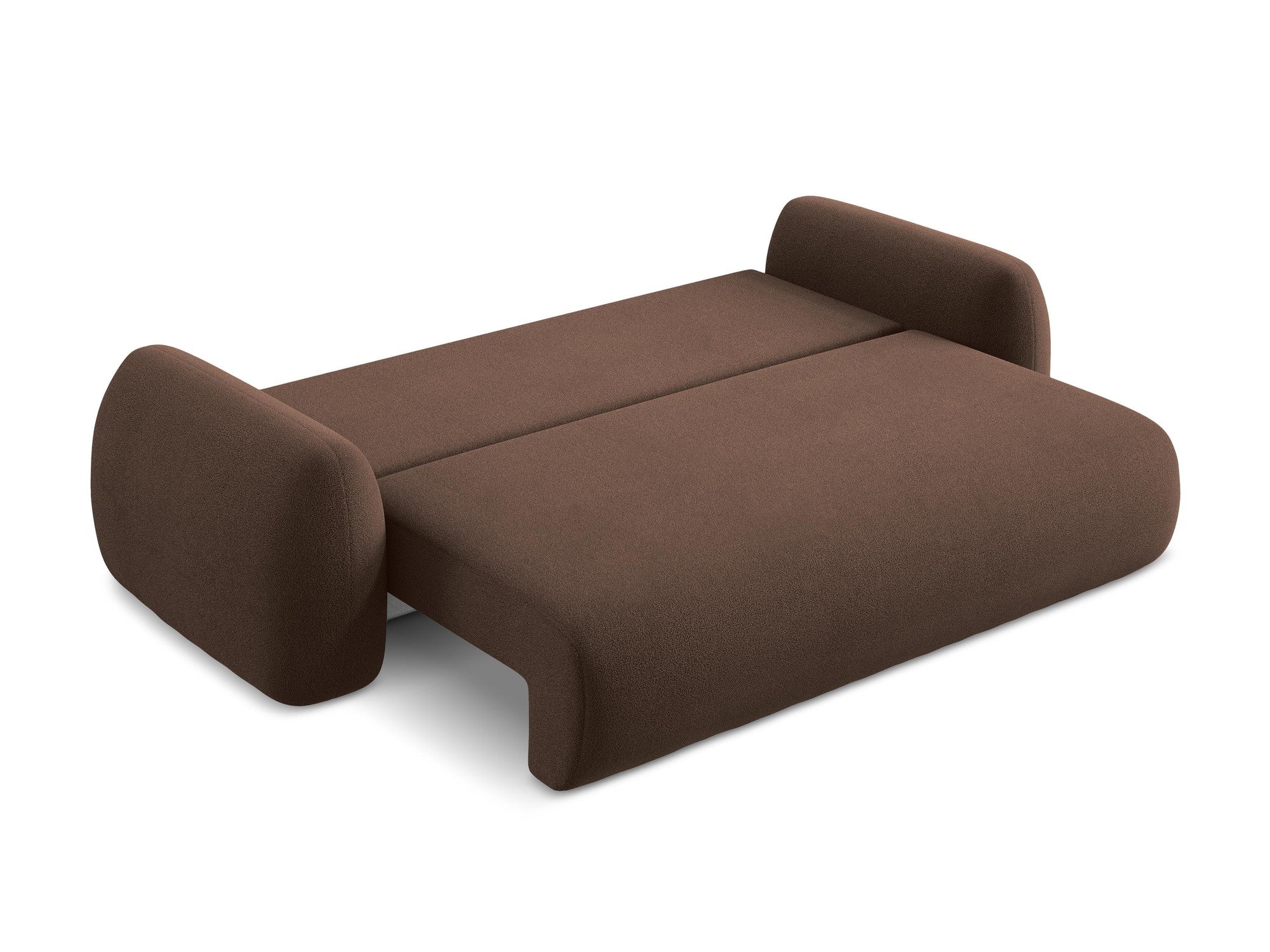 Sofa für 3 Personen mit Schlaf-Funktion LOHI braunes Boucle