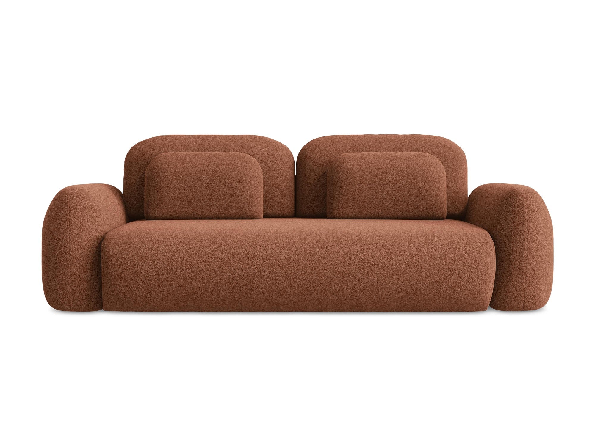 3-Seater Sofa with Sleeping Function LOHI Terracotta Boucle