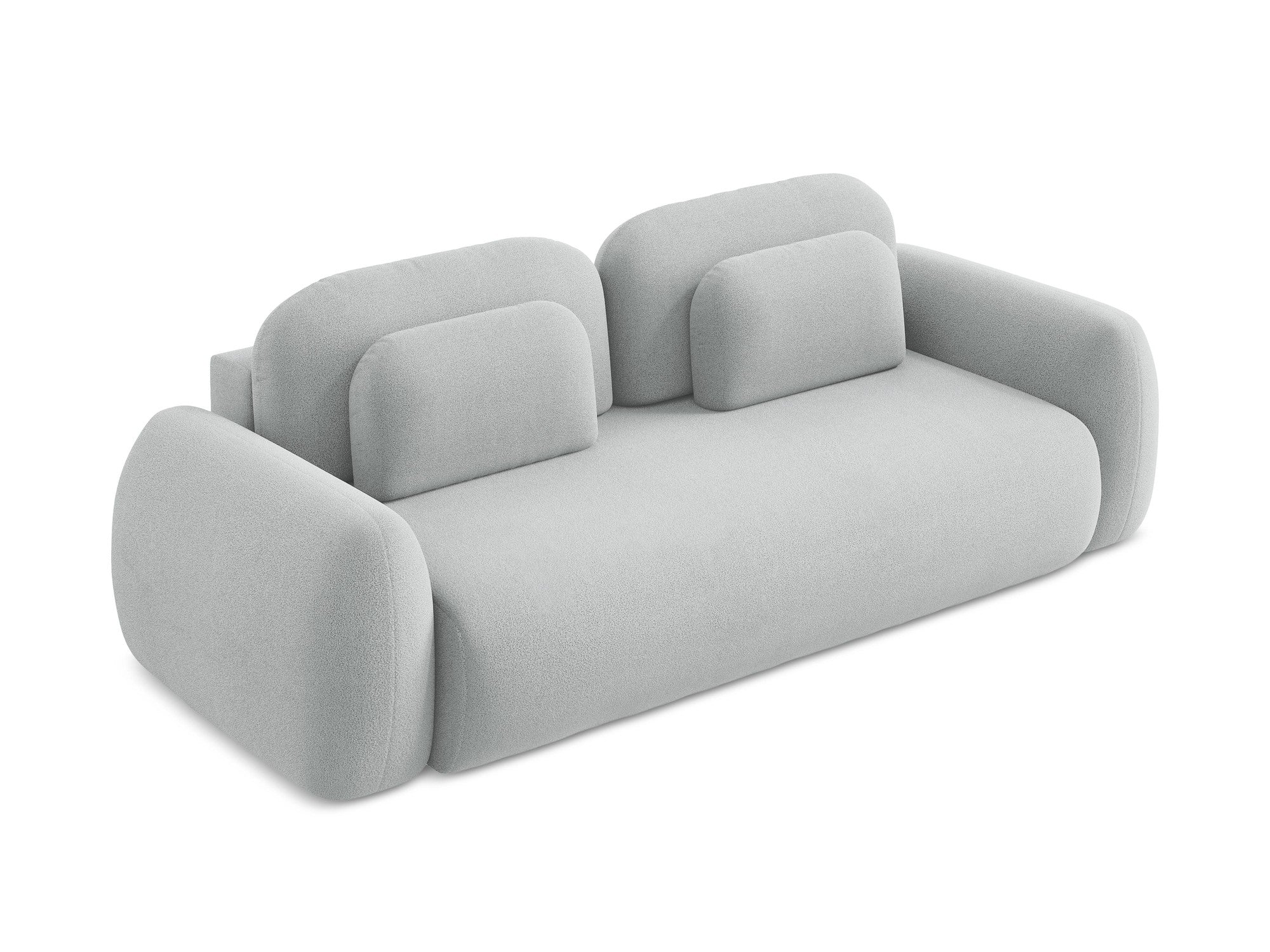 Sofa für 3 Personen mit Schlaf-Funktion LOHI hellgrau Boucle