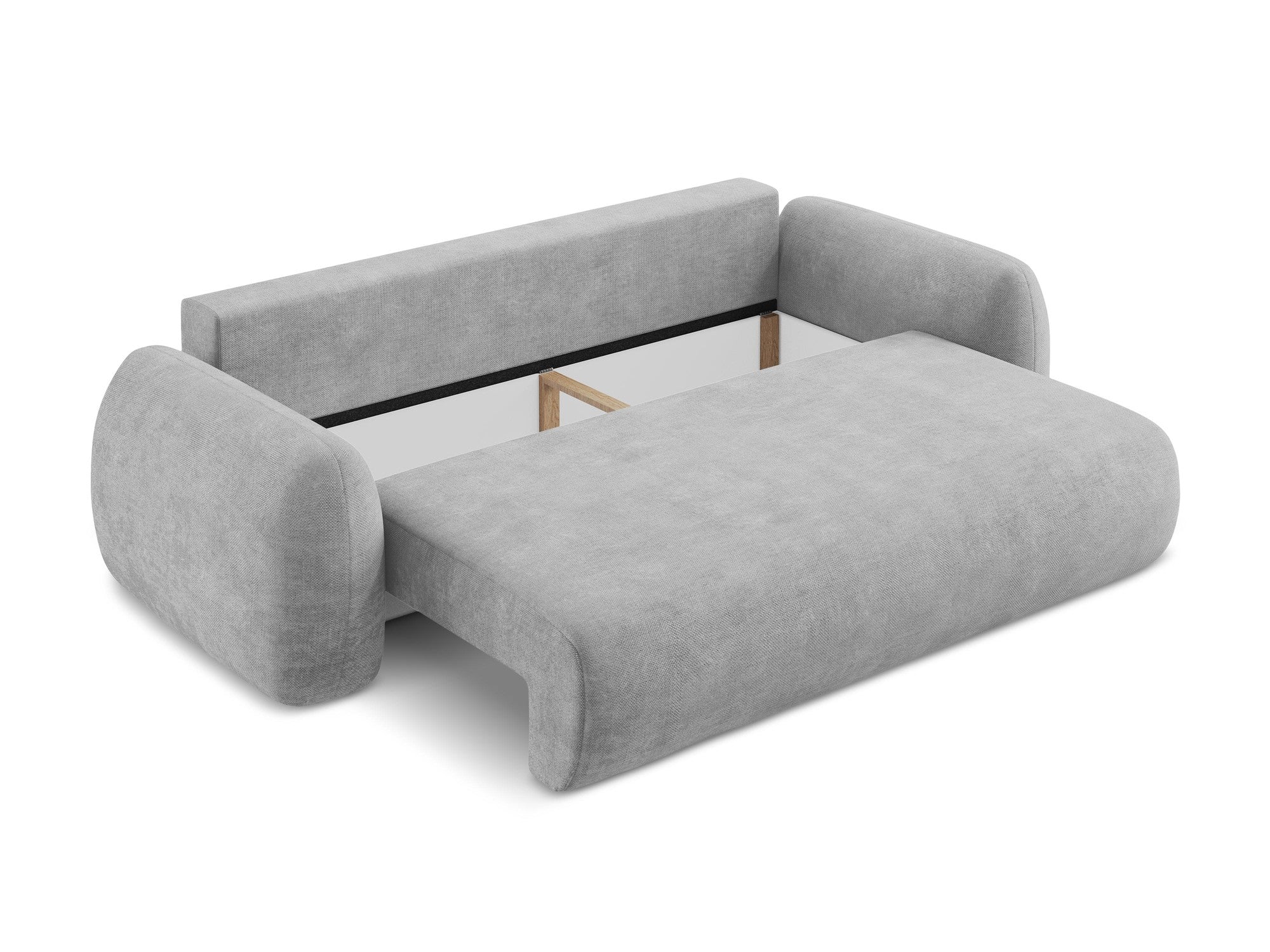 3-Seater Sofa with Sleeping Function LOHI Light Gray Chenille