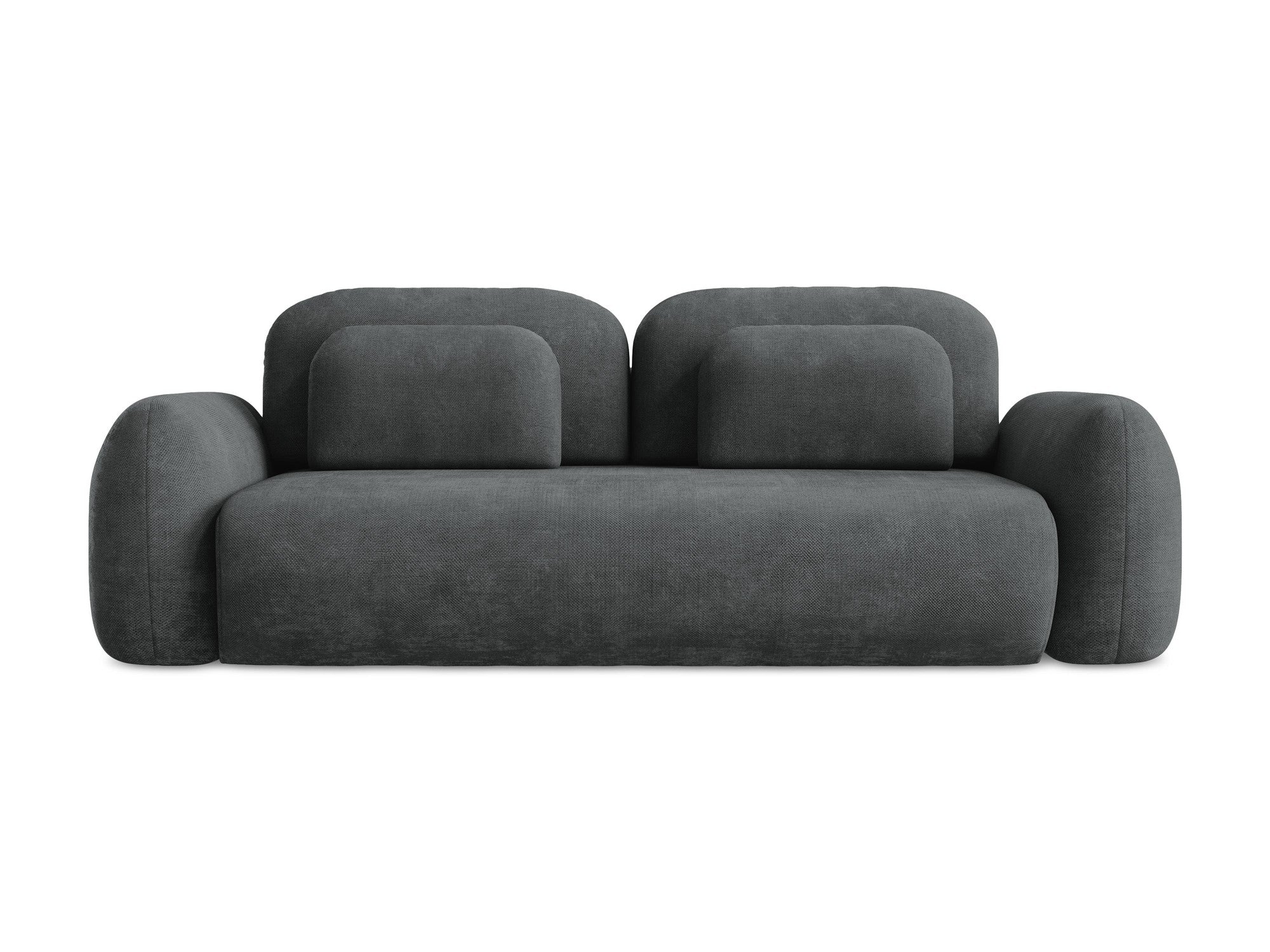 3-Seater Sofa with Sleeping Function LOHI Dark Gray Chenille