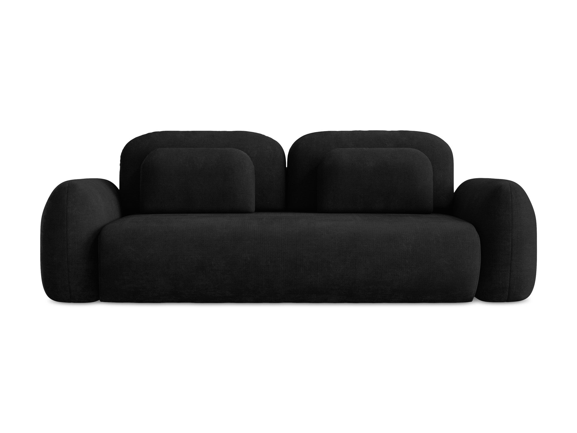 3-Seater Sofa with Sleeping Function LOHI Black Chenille