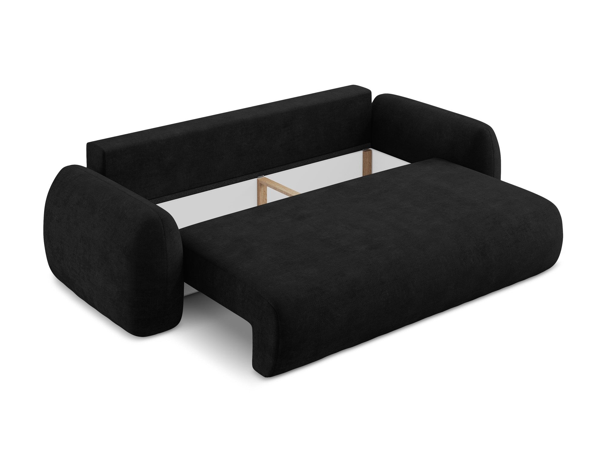 3-Seater Sofa with Sleeping Function LOHI Black Chenille