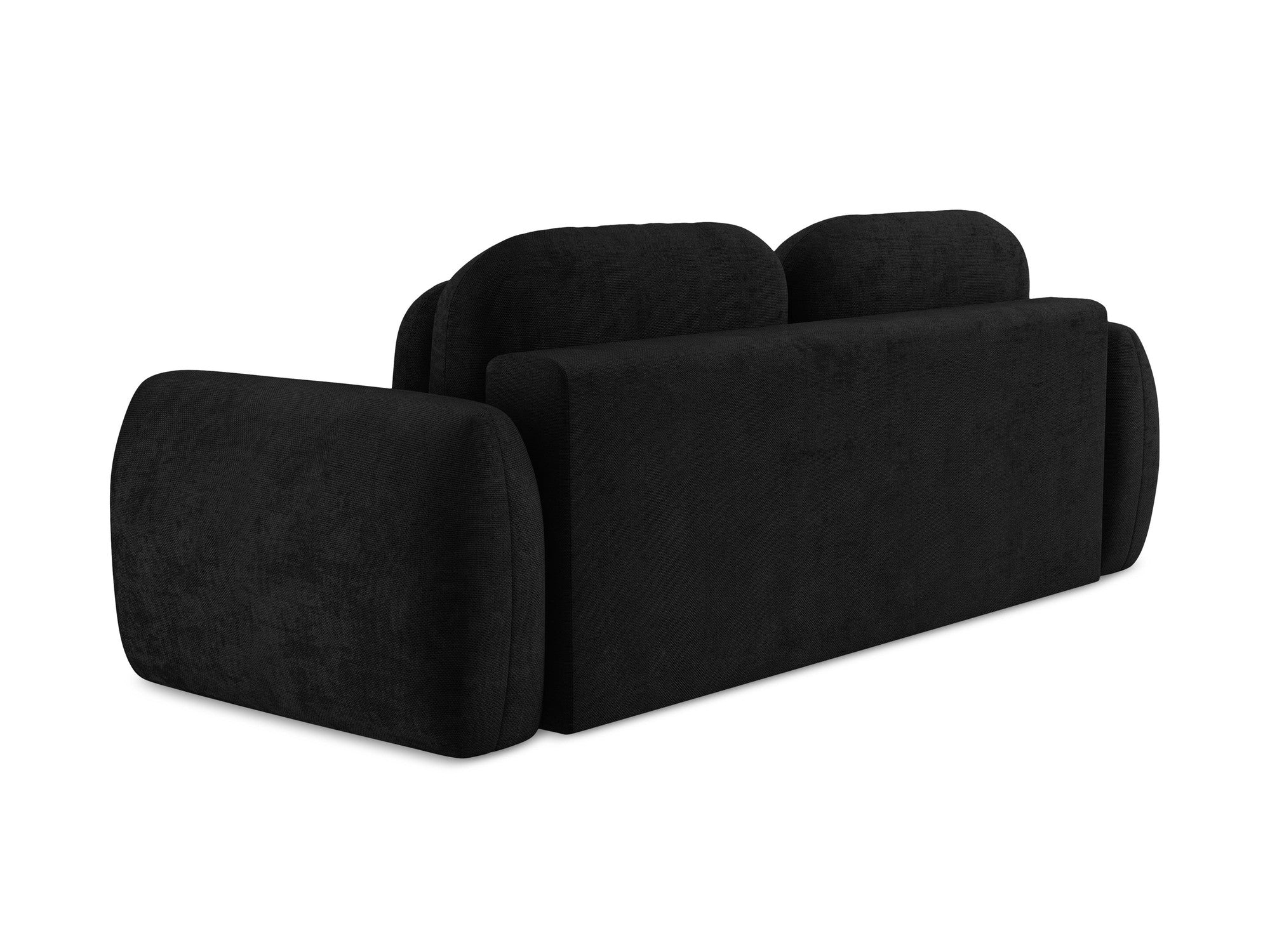 3-Seater Sofa with Sleeping Function LOHI Black Chenille