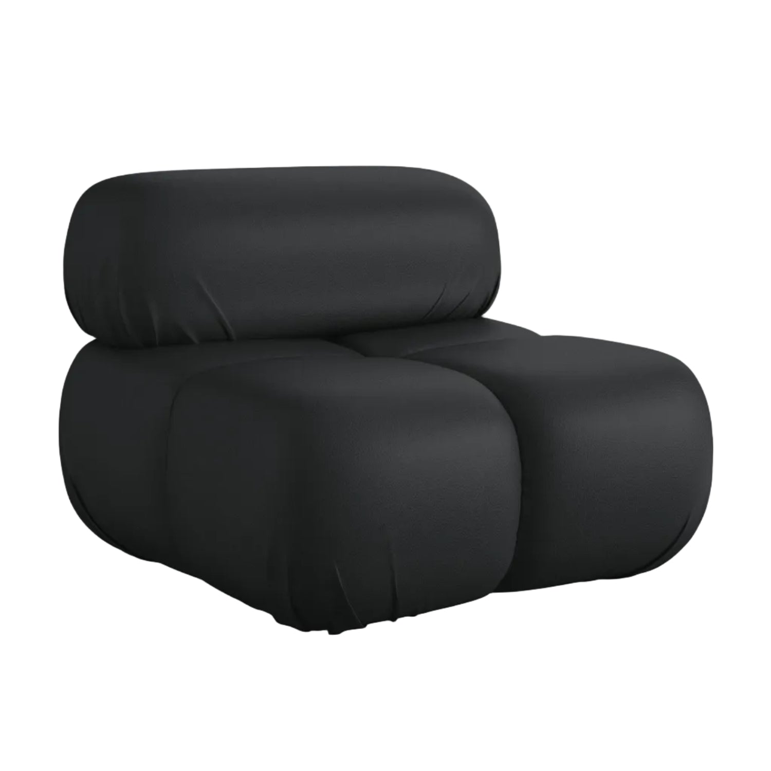 Armchair / module LOKUA black eco-leather