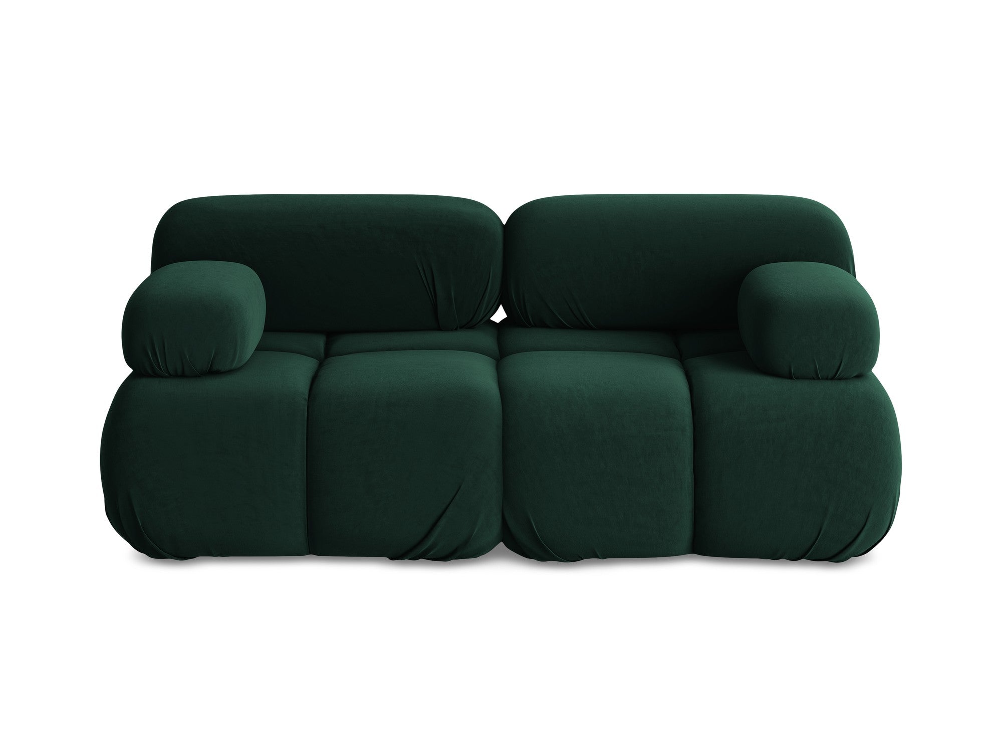 Modulares Samtsofa für 2 Personen LOKUA in Flaschengrün