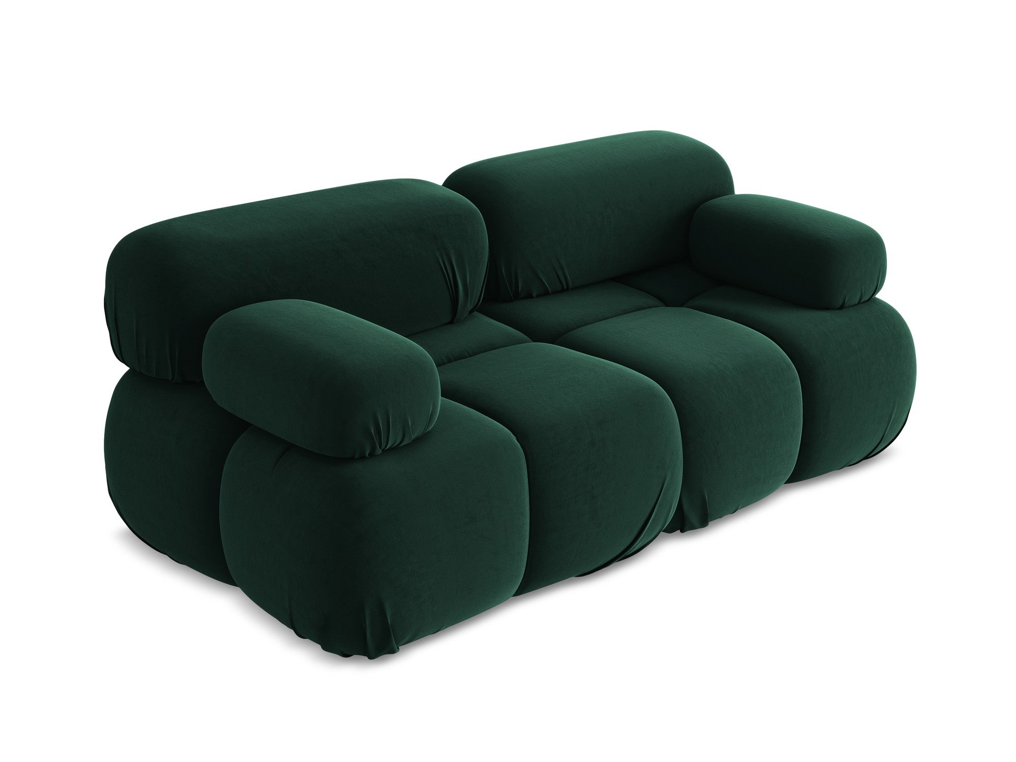 Modulares Samtsofa für 2 Personen LOKUA in Flaschengrün