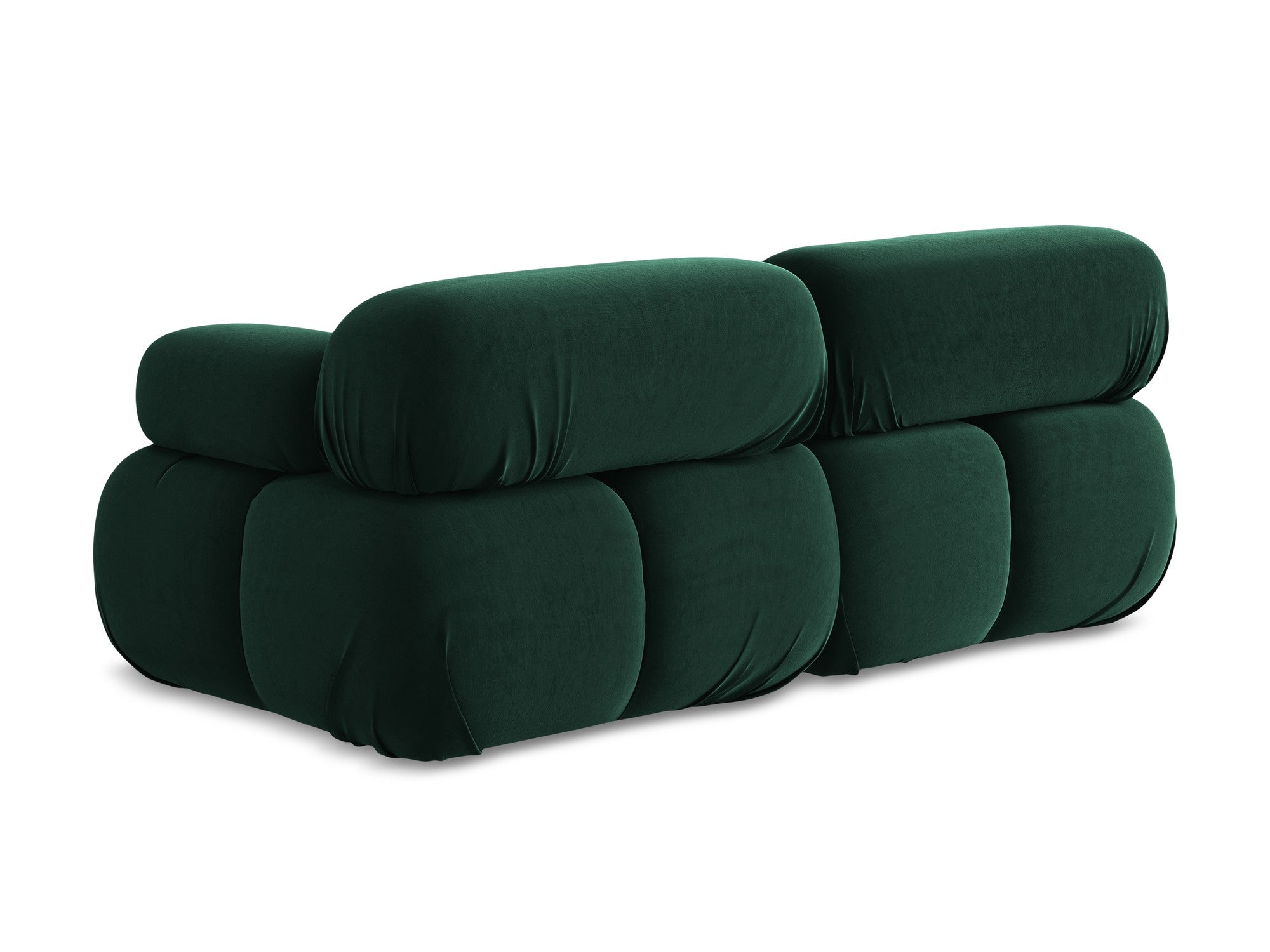 Modulares Samtsofa für 2 Personen LOKUA in Flaschengrün