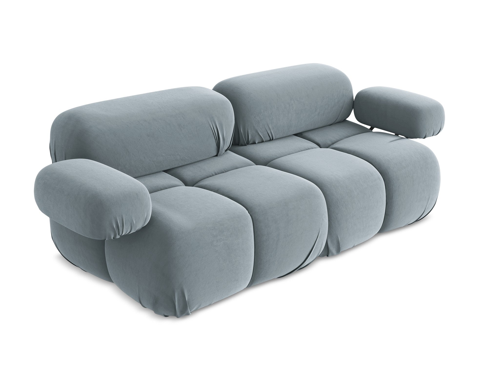 Velvet modular sofa for 2 people LOKUA light blue