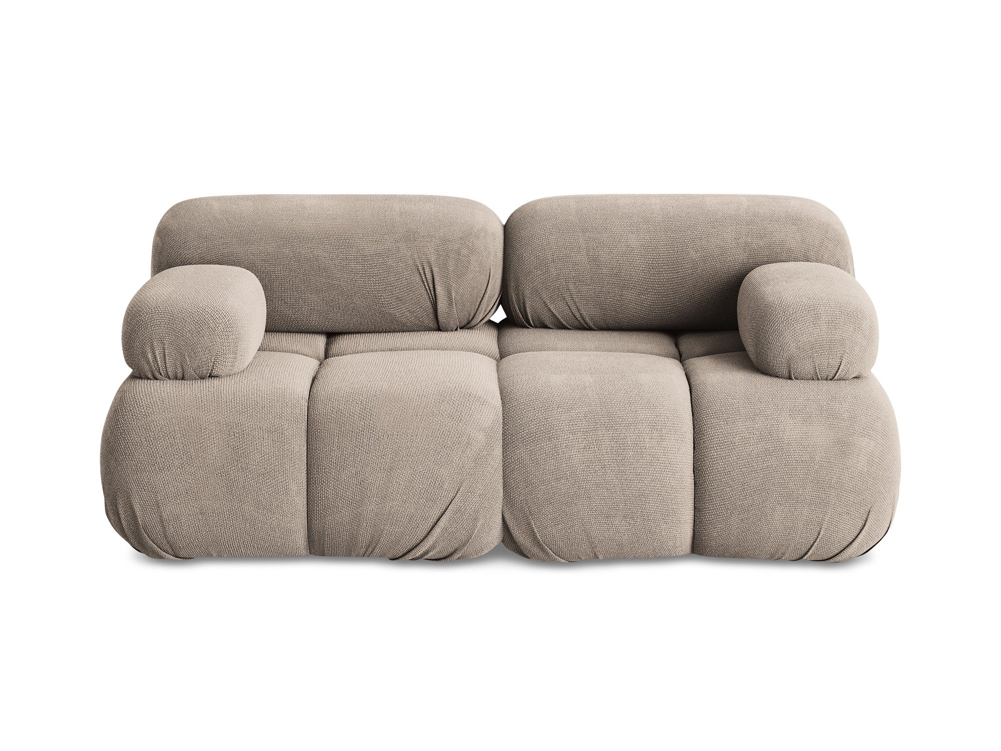 Modulares 2-Sitzer-Sofa LOKUA dunkelbeige Chenille