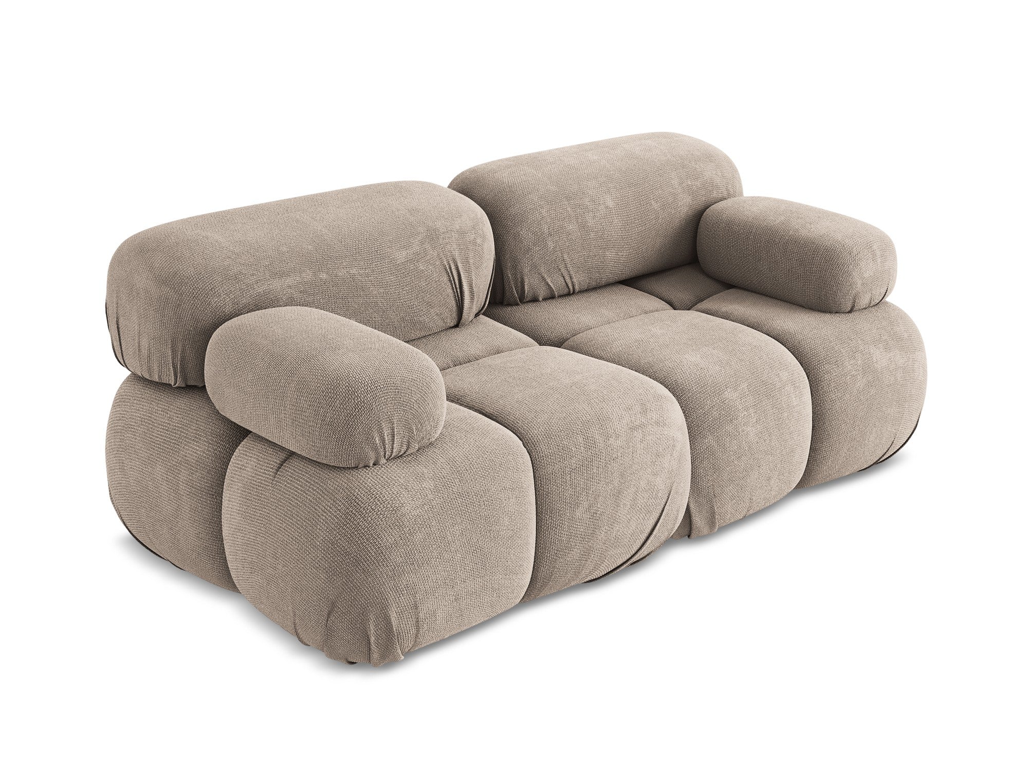 Modulares 2-Sitzer-Sofa LOKUA dunkelbeige Chenille