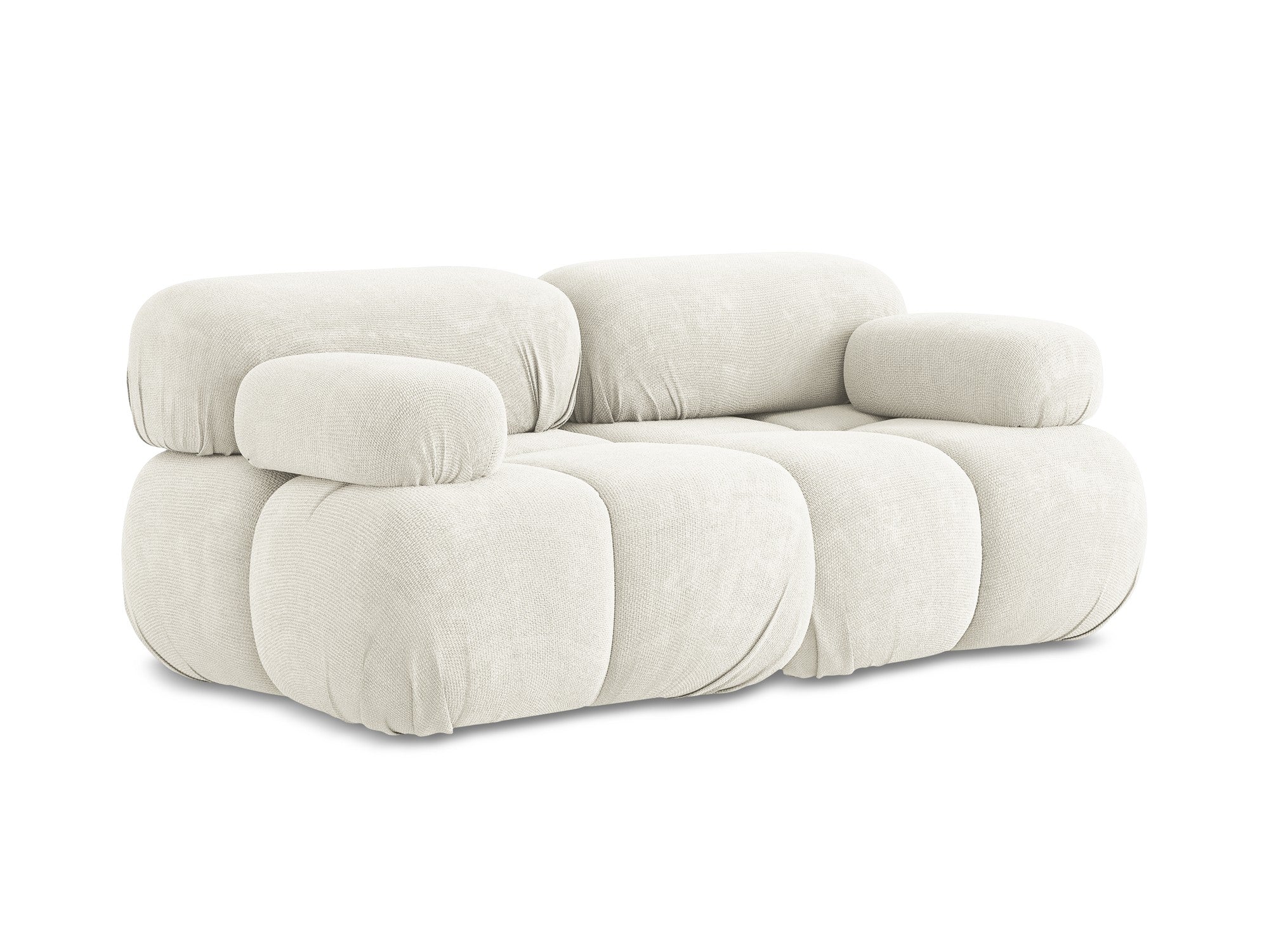 Modular 2-Seater Sofa LOKUA White Chenille