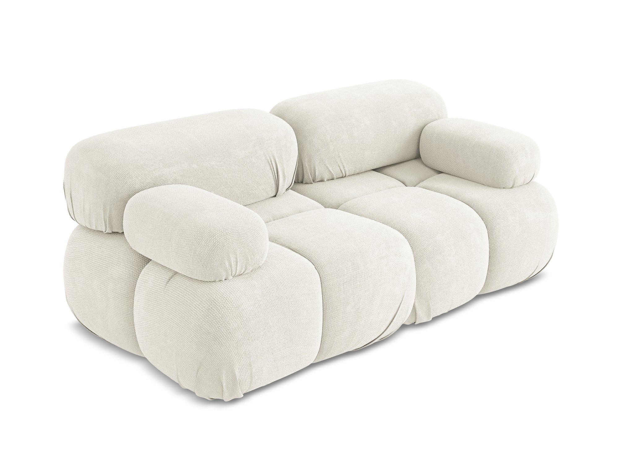 Modular 2-Seater Sofa LOKUA White Chenille