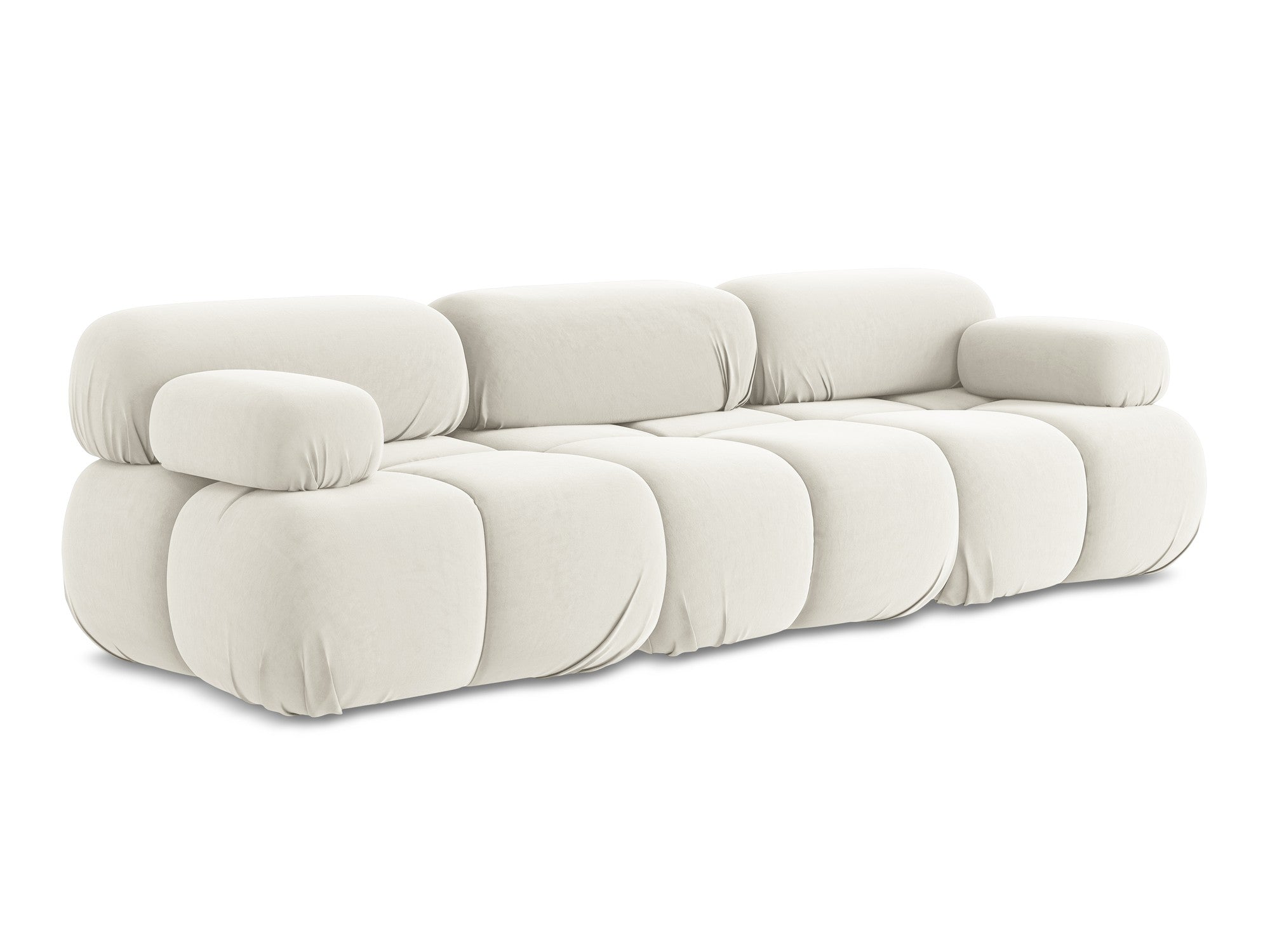 Modulares Samtsofa für 3 Personen LOKUA hellbeige
