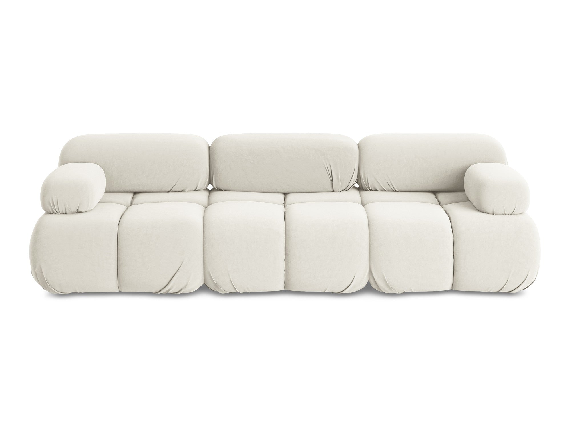 Modulares Samtsofa für 3 Personen LOKUA hellbeige