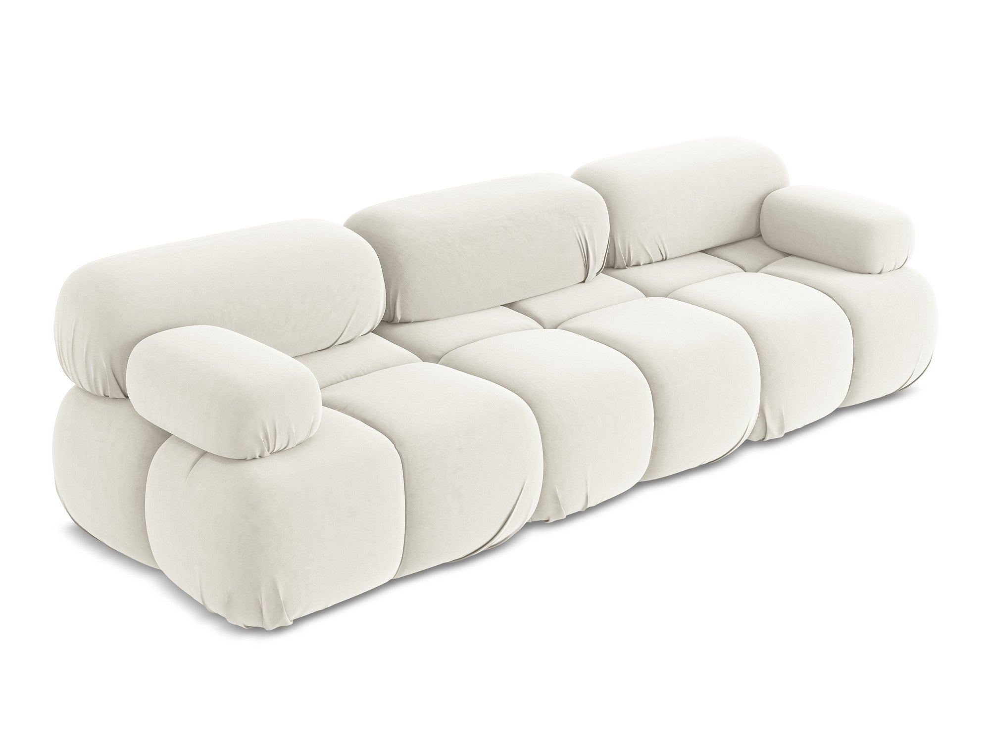 Modulares Samtsofa für 3 Personen LOKUA hellbeige