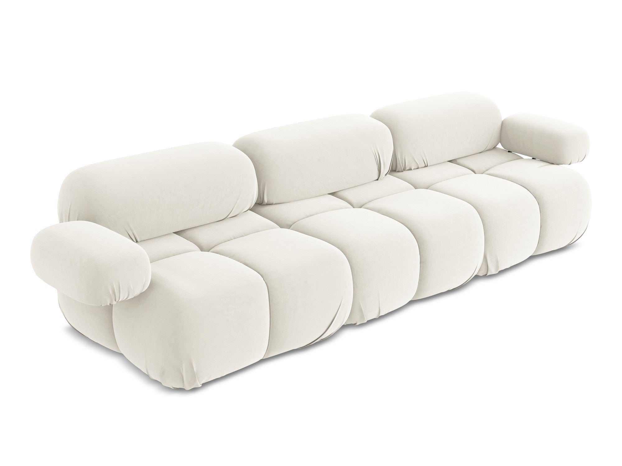 Modulares Samtsofa für 3 Personen LOKUA hellbeige