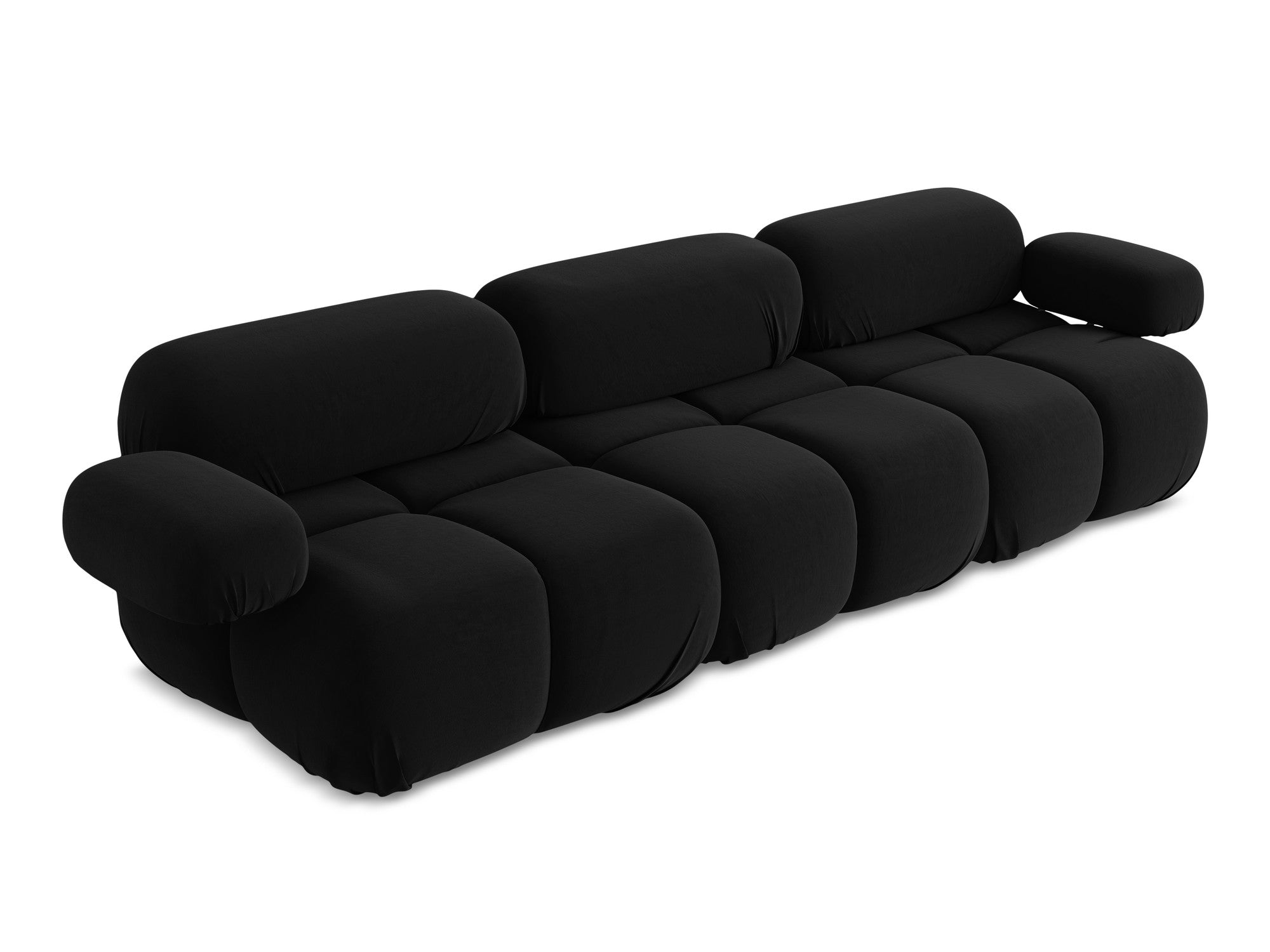Modulares Samtsofa für 3 Personen LOKUA schwarz