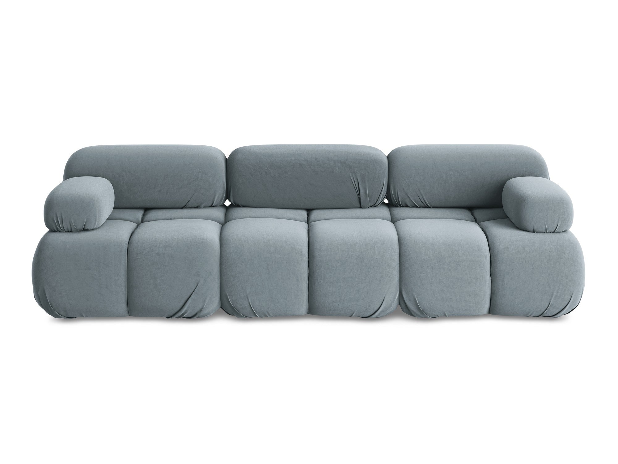 Modulares Samtsofa für 3 Personen LOKUA hellblau