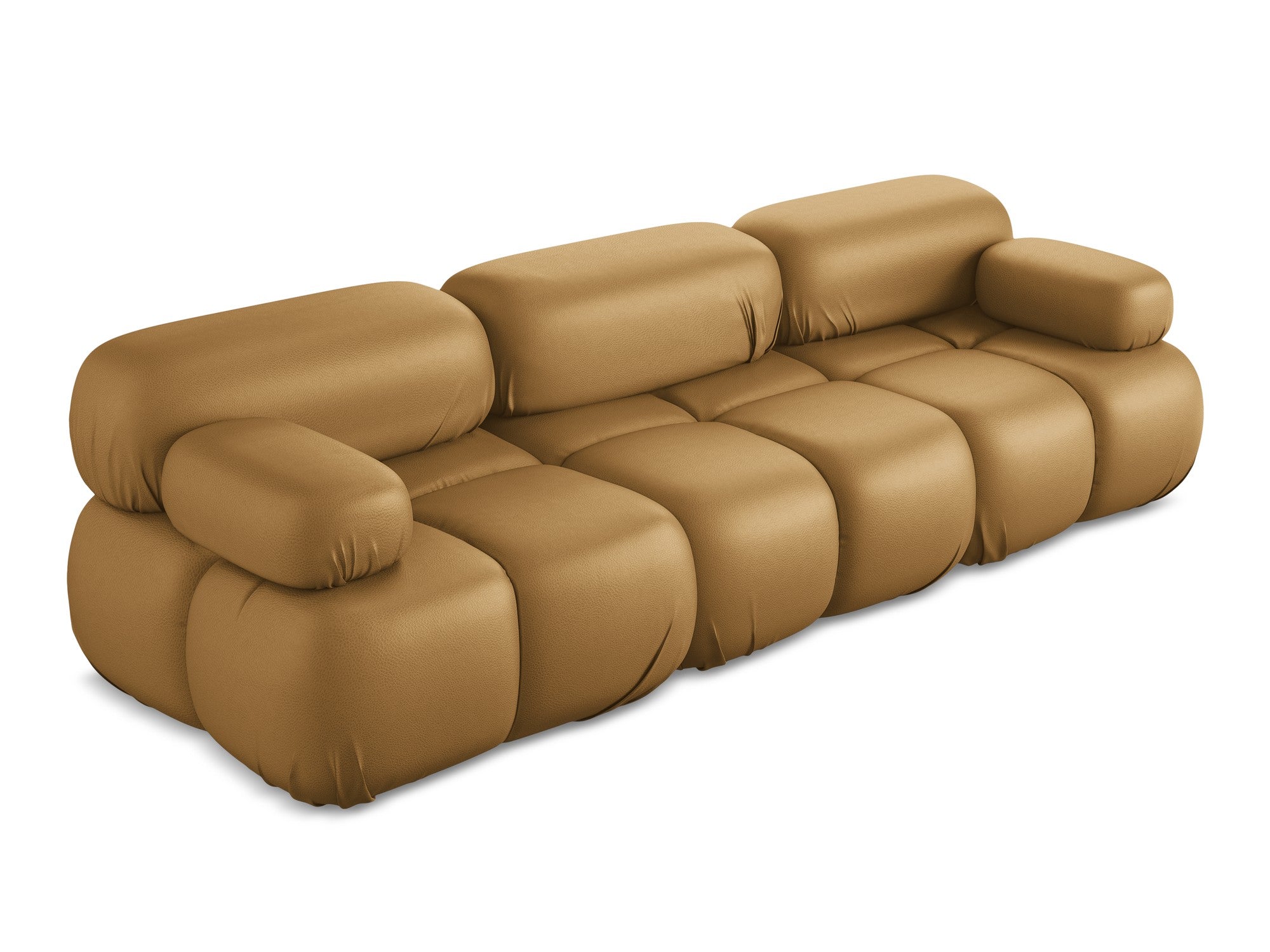 3-seater modular sofa LOKUA in caramel eco-leather