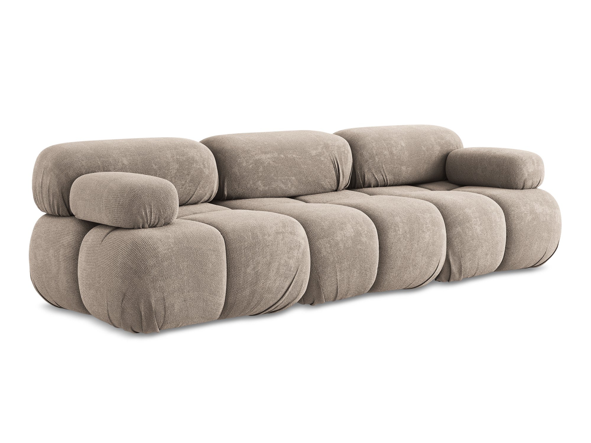 Modulares 3-Sitzer-Sofa LOKUA dunkelbeige Chenille