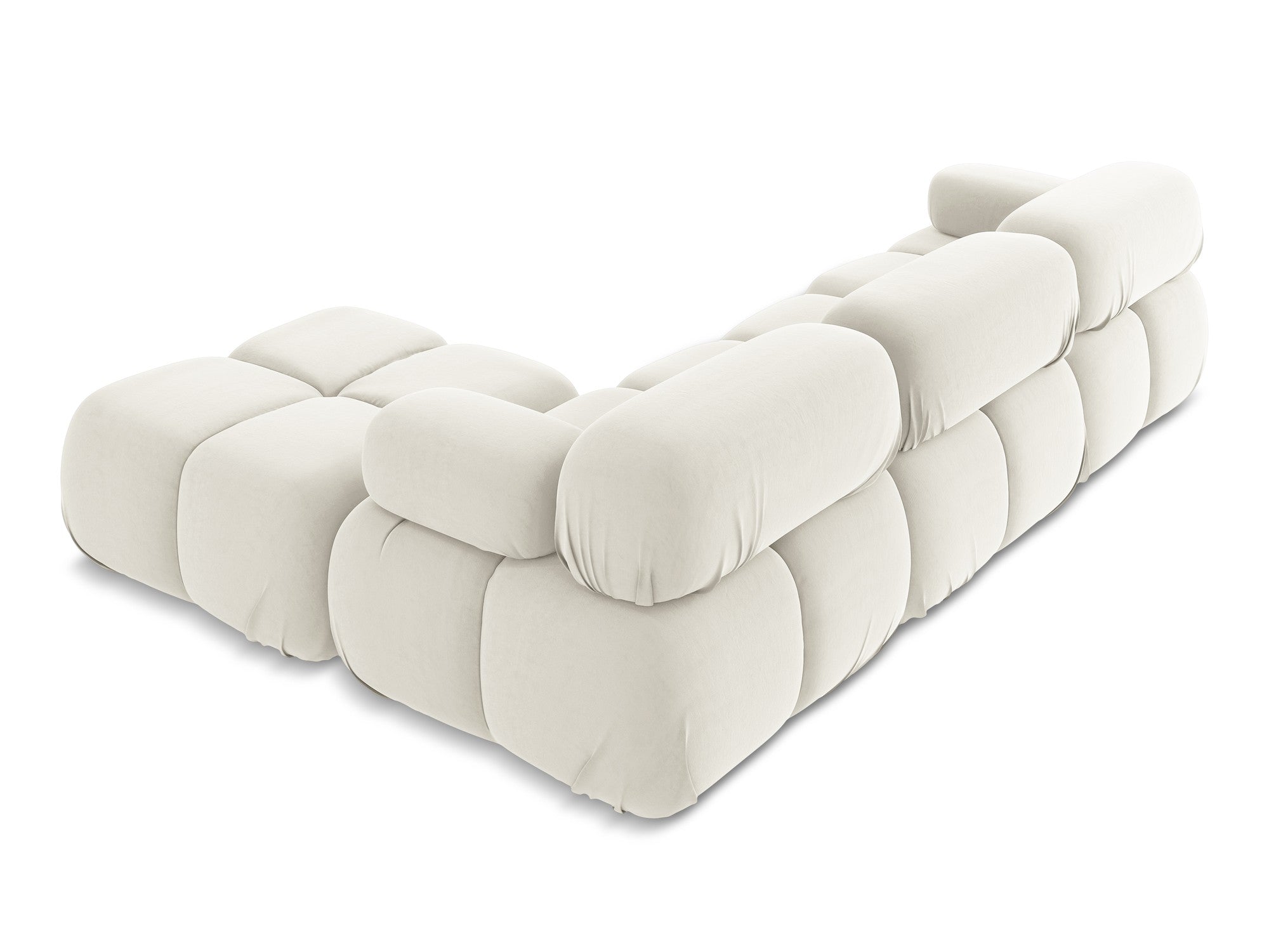 Modularer Samt-Ecksofa LOKUA in Hellbeige