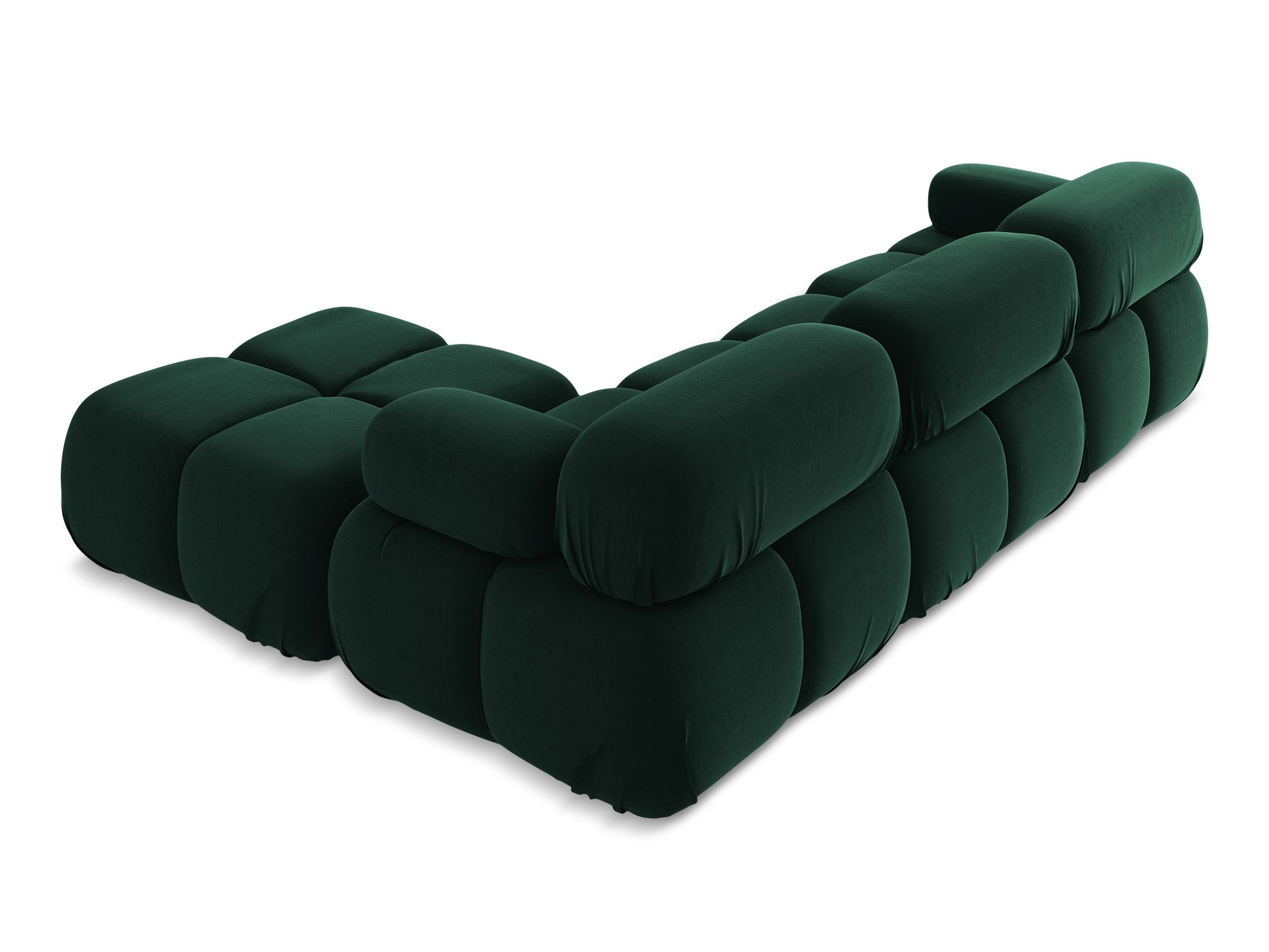 Modularer Samt-Ecksofa LOKUA in Flaschengrün