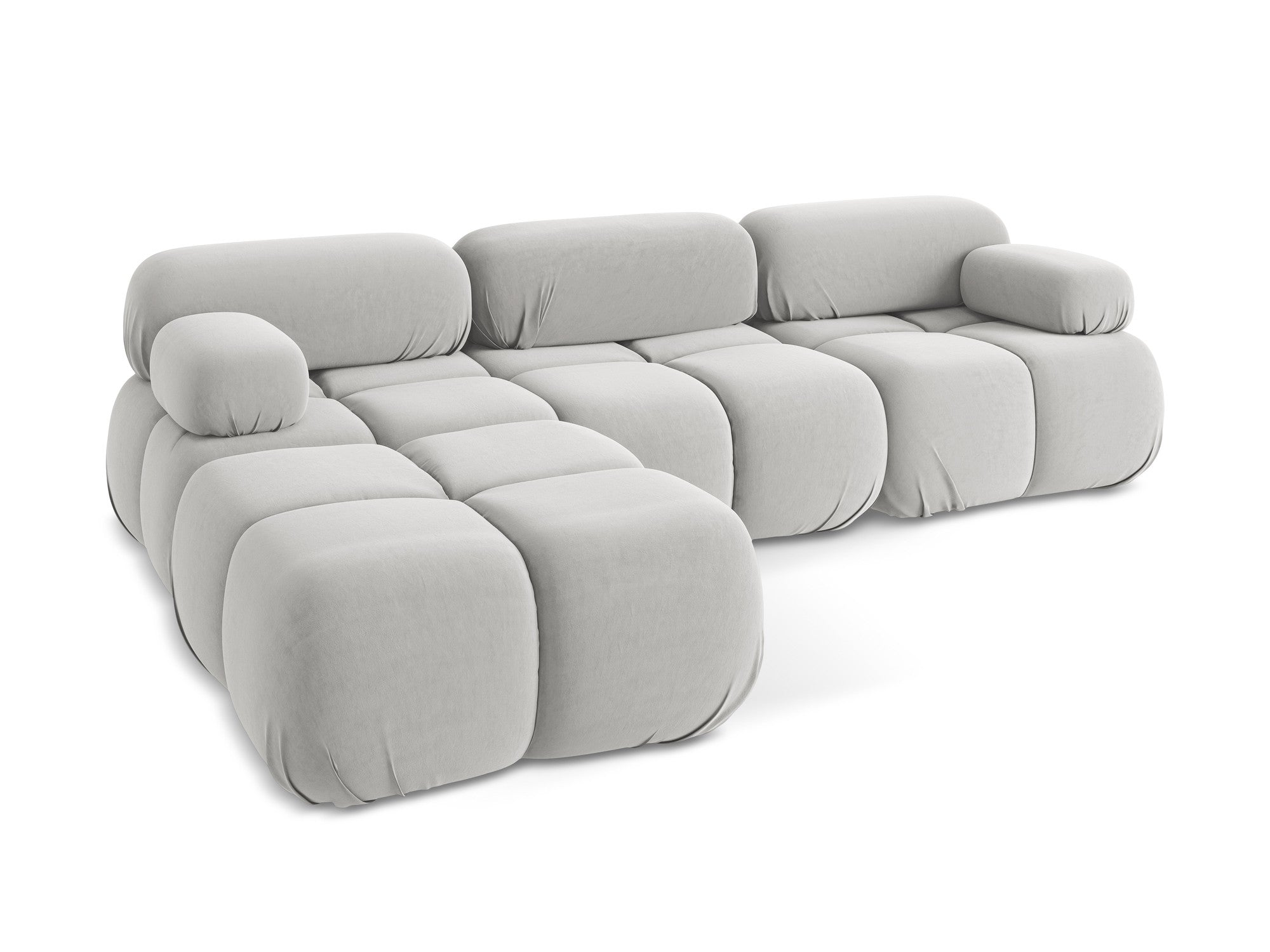 Universal velvet modular corner sofa LOKUA silver