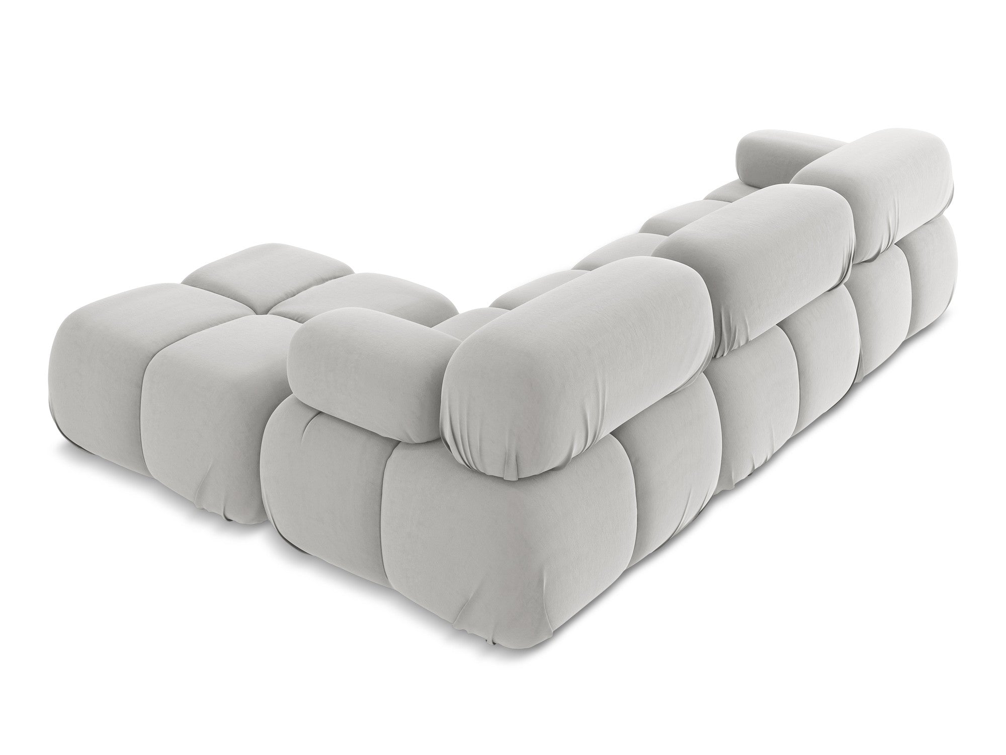 Universal velvet modular corner sofa LOKUA silver