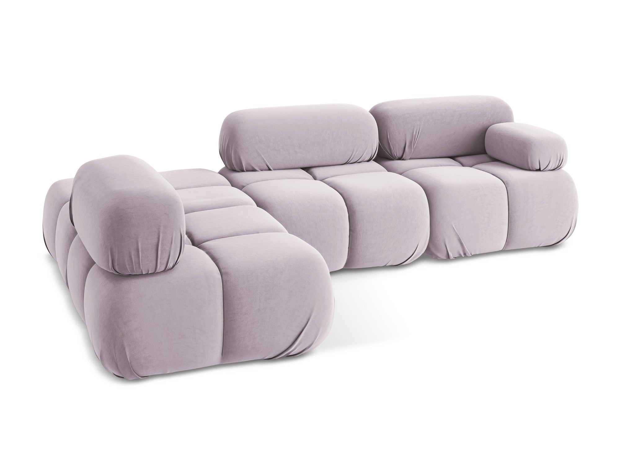 Modularer Samt-Ecksofa links LOKUA lavendel