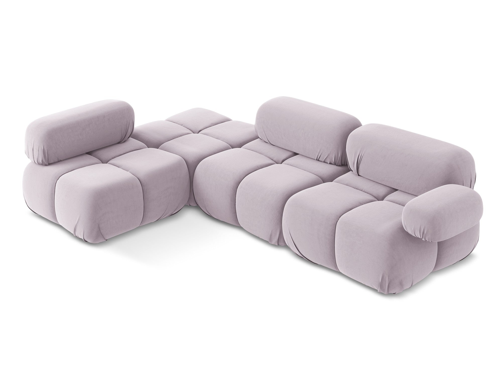 Modularer Samt-Ecksofa links LOKUA lavendel