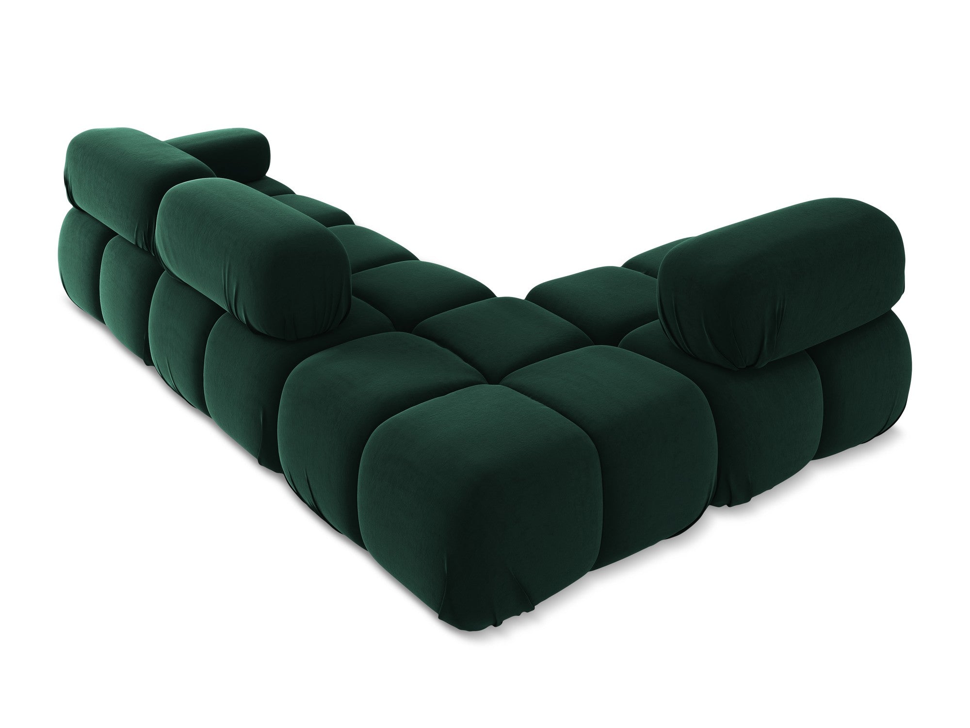 Modularer Samt-Ecksofa links LOKUA in Flaschengrün