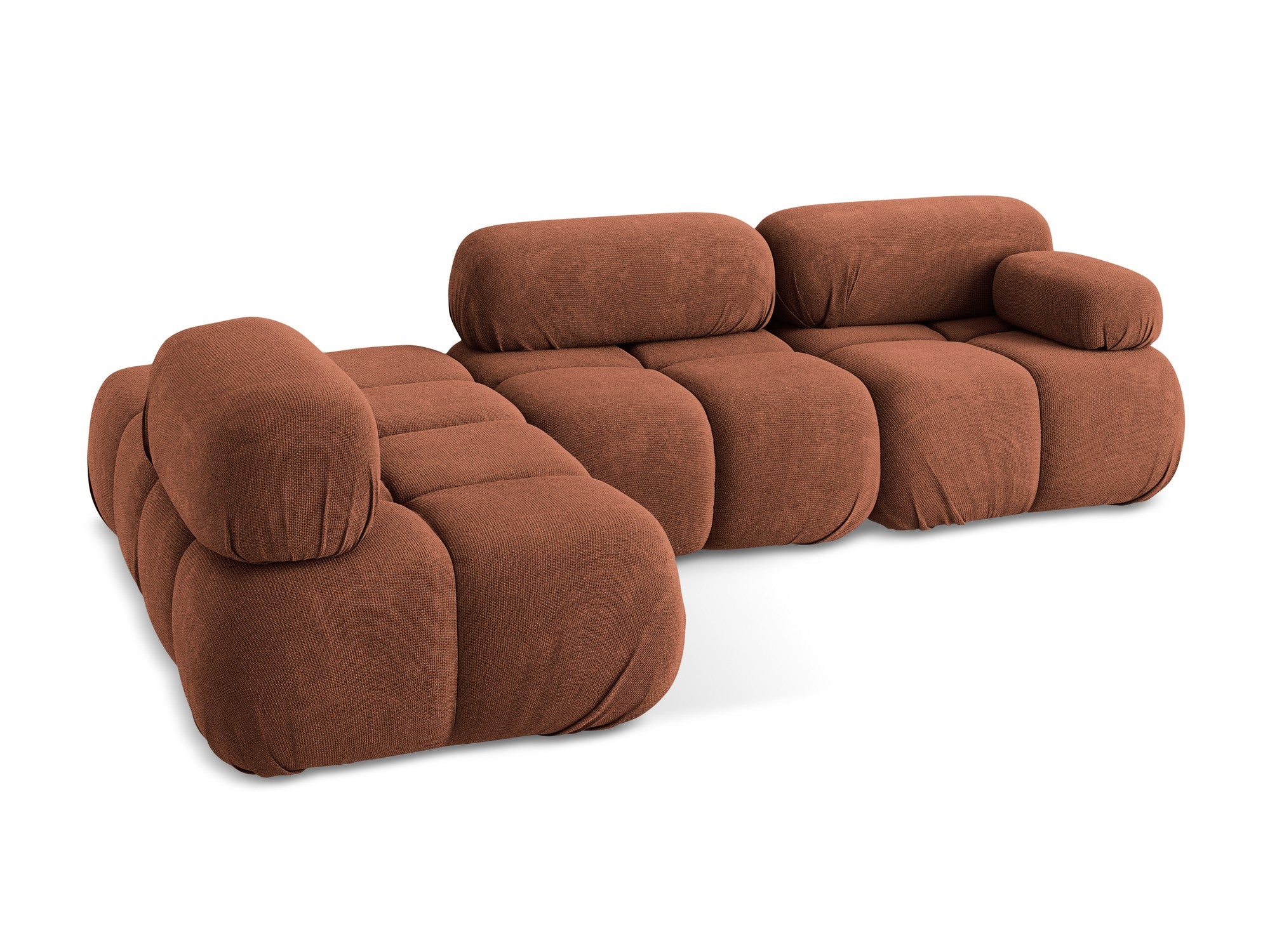Left-sided modular corner sofa LOKUA terracotta chenille